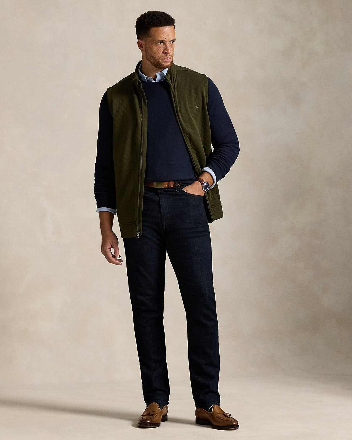 Ralph Lauren Quilted DoubleKnit Jersey Vest