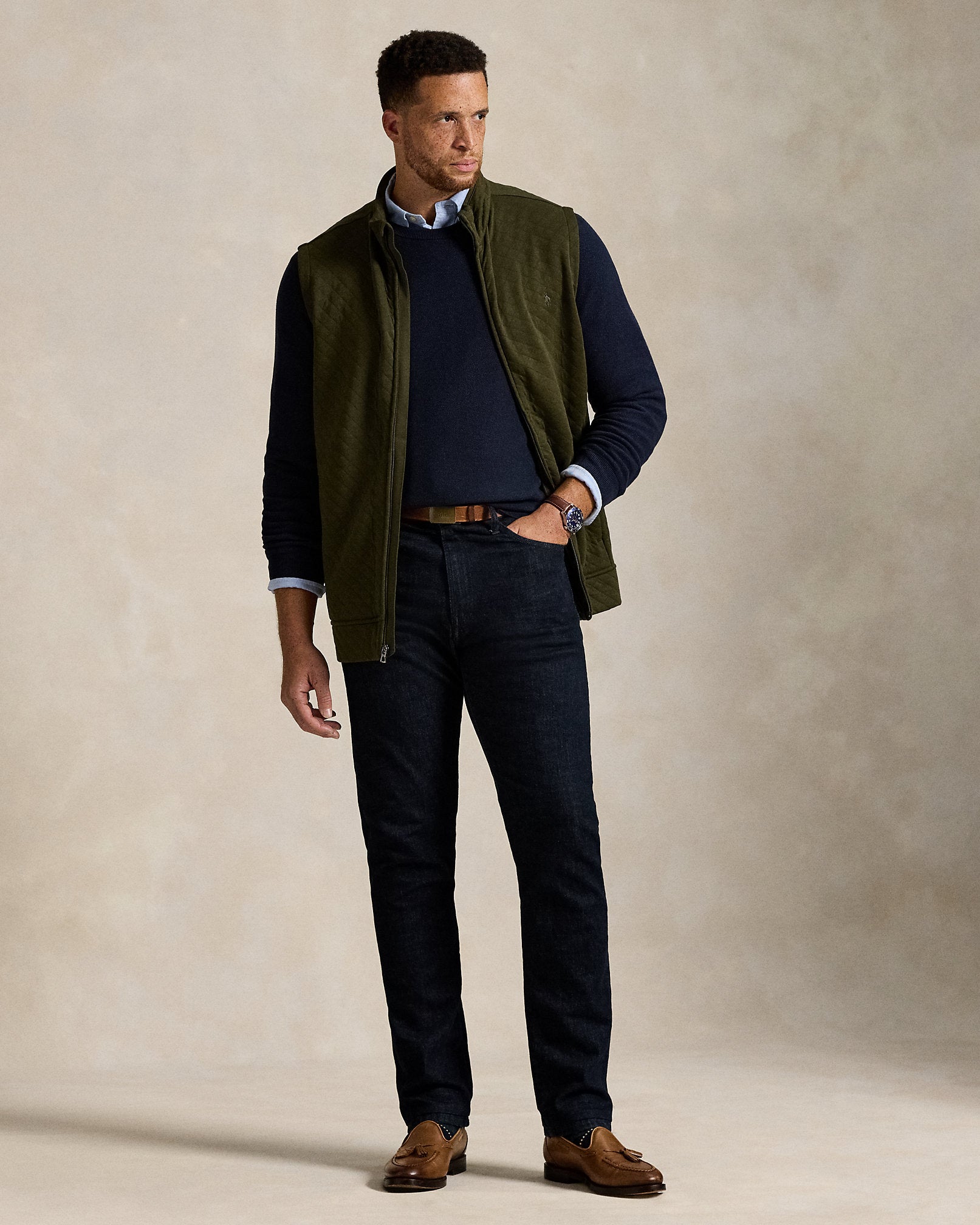 Ralph Lauren Quilted DoubleKnit Jersey Vest