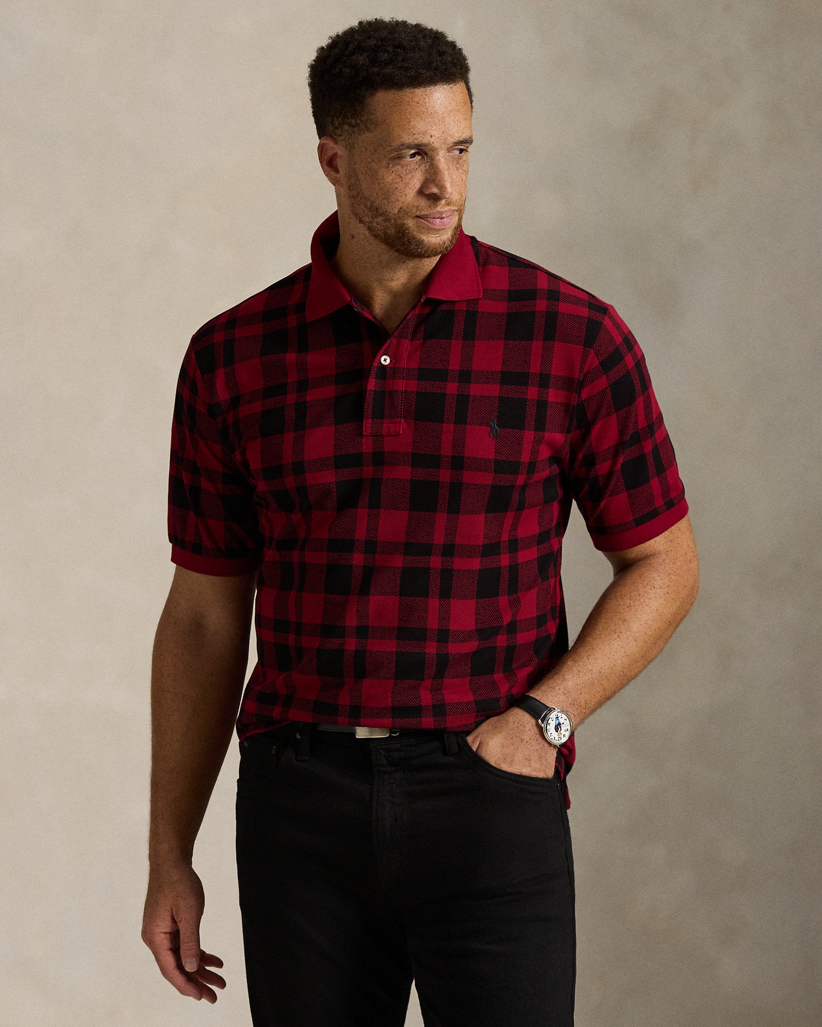 Ralph Lauren Plaid Mesh Polo Shirt