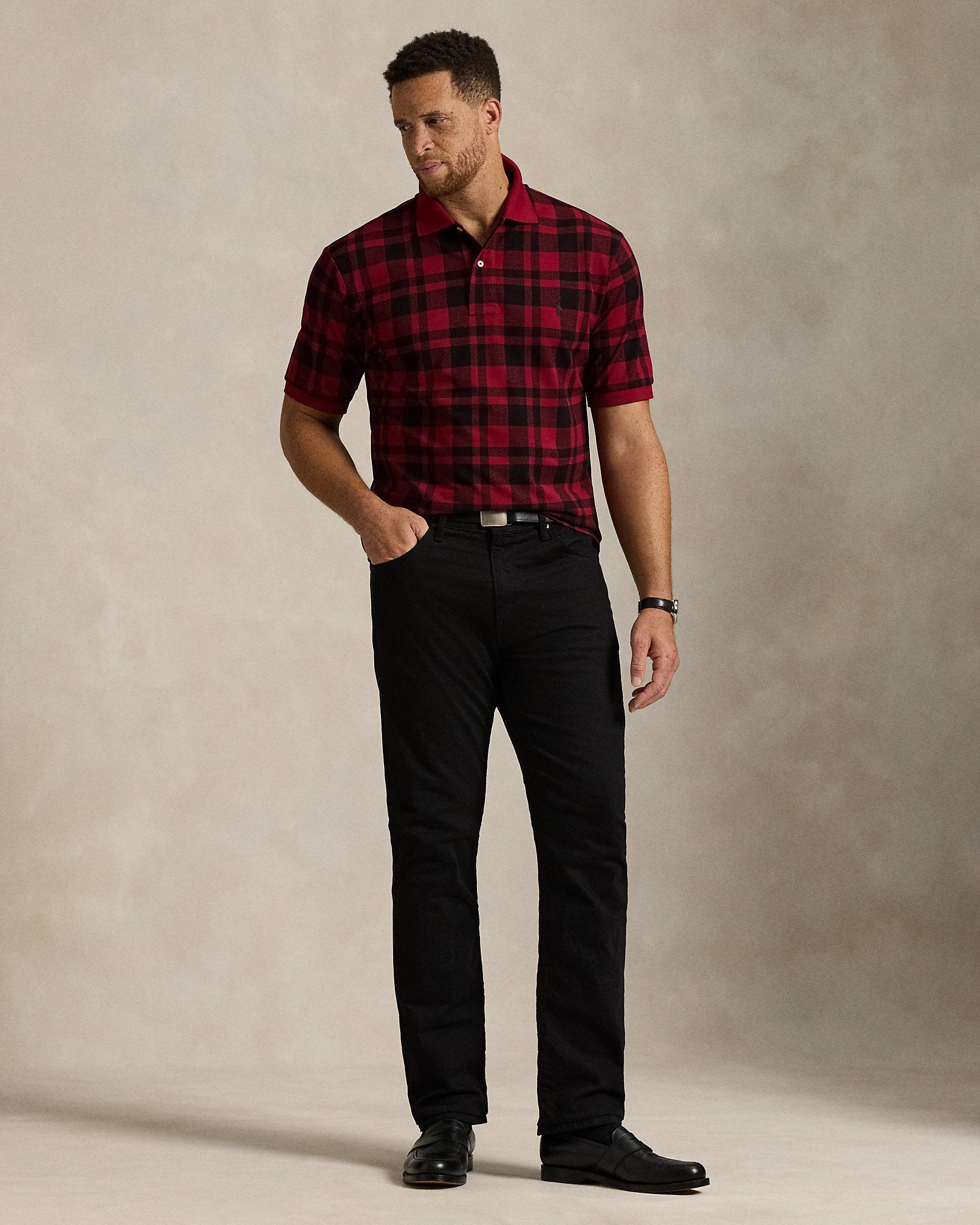 Ralph Lauren Plaid Mesh Polo Shirt