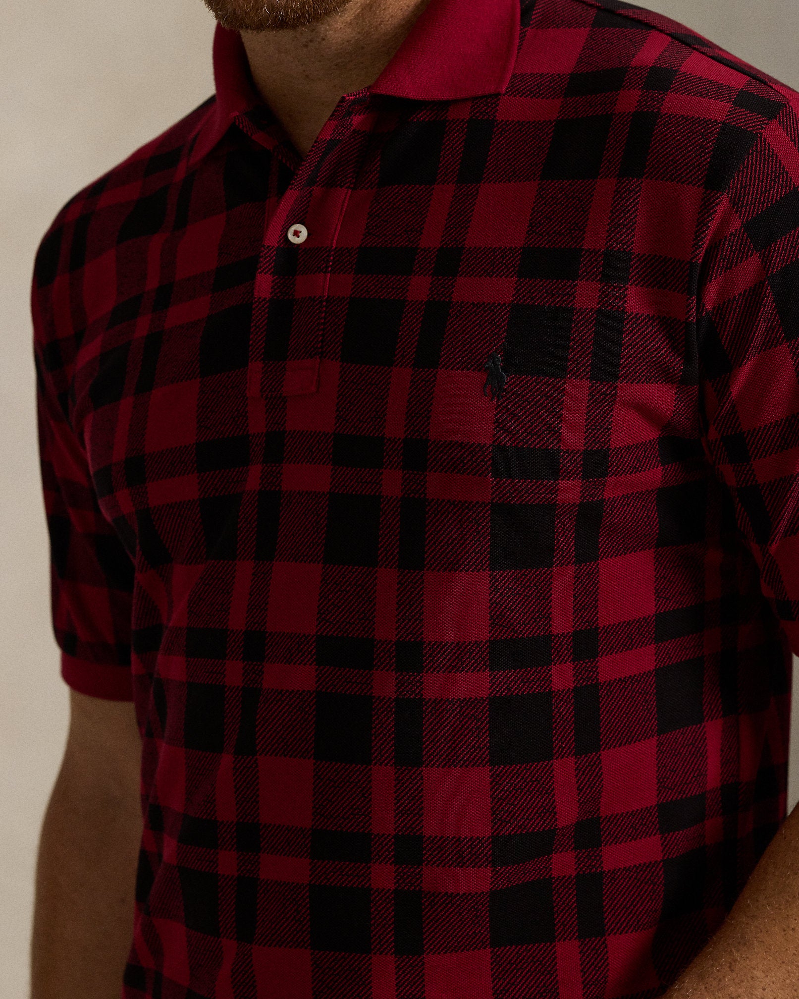 Ralph Lauren Plaid Mesh Polo Shirt