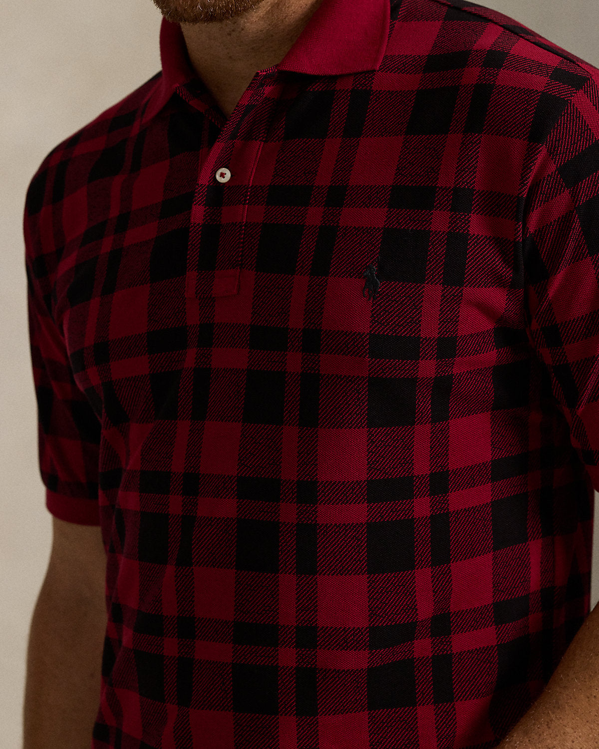 Ralph Lauren Plaid Mesh Polo Shirt