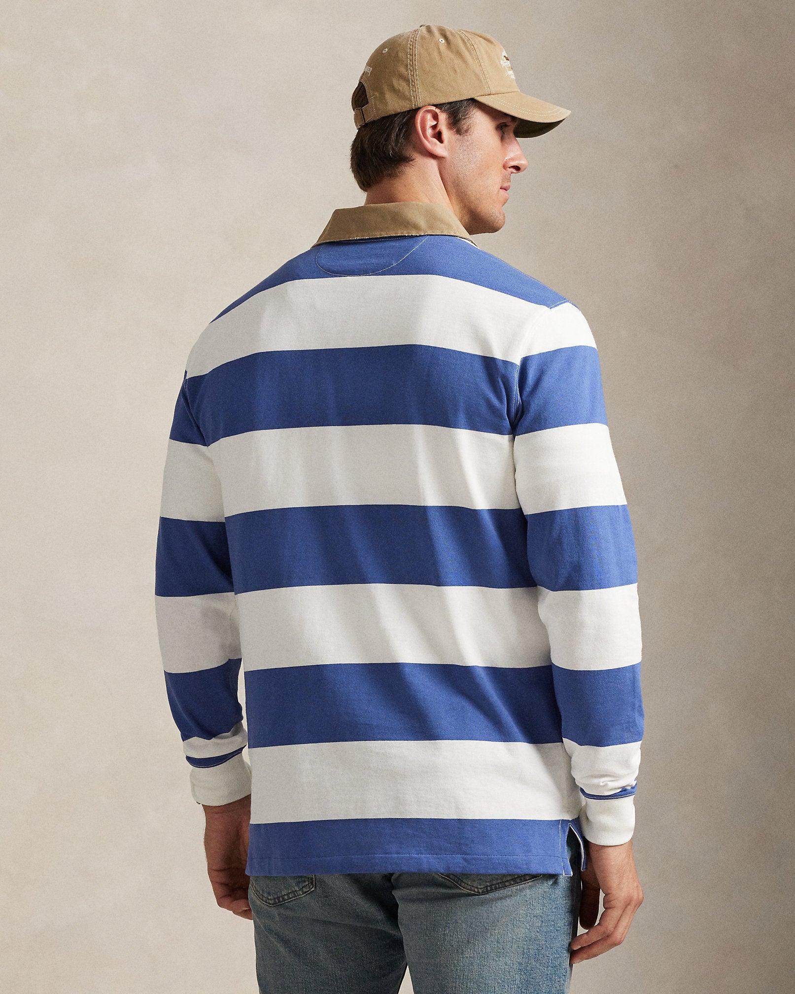 Ralph Lauren KhakiCollar Striped Rugby Shirt