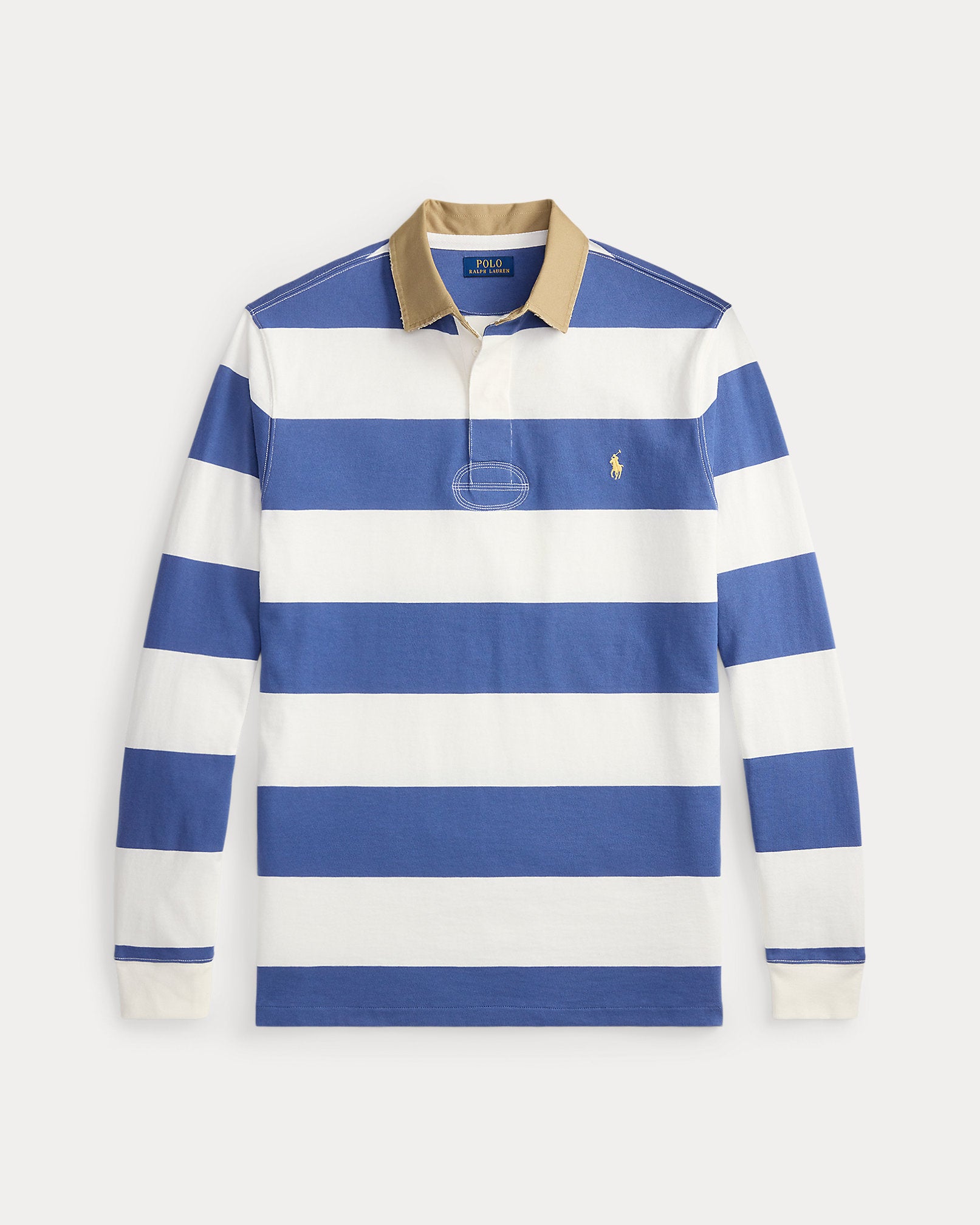 Ralph Lauren KhakiCollar Striped Rugby Shirt
