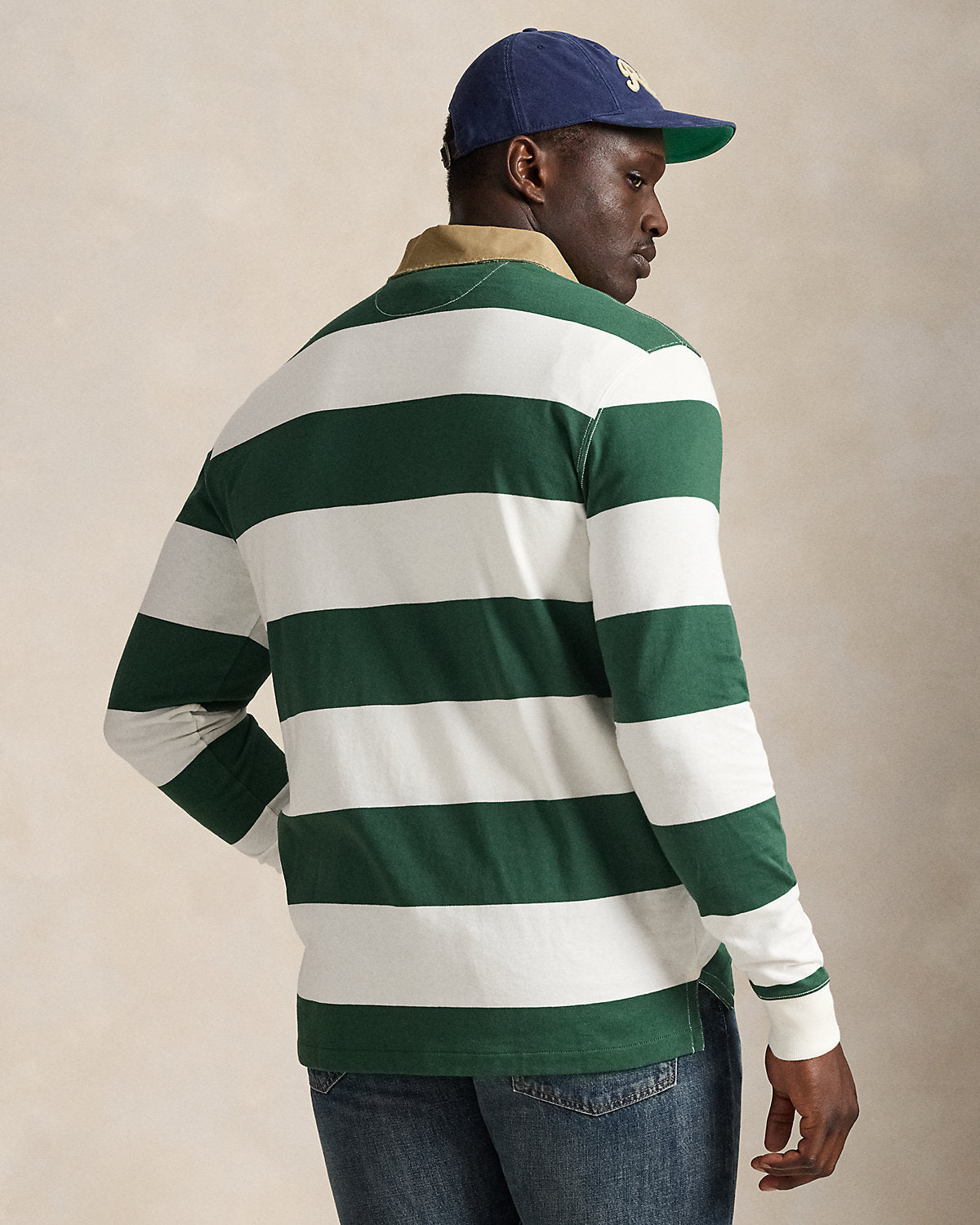 Ralph Lauren KhakiCollar Striped Rugby Shirt
