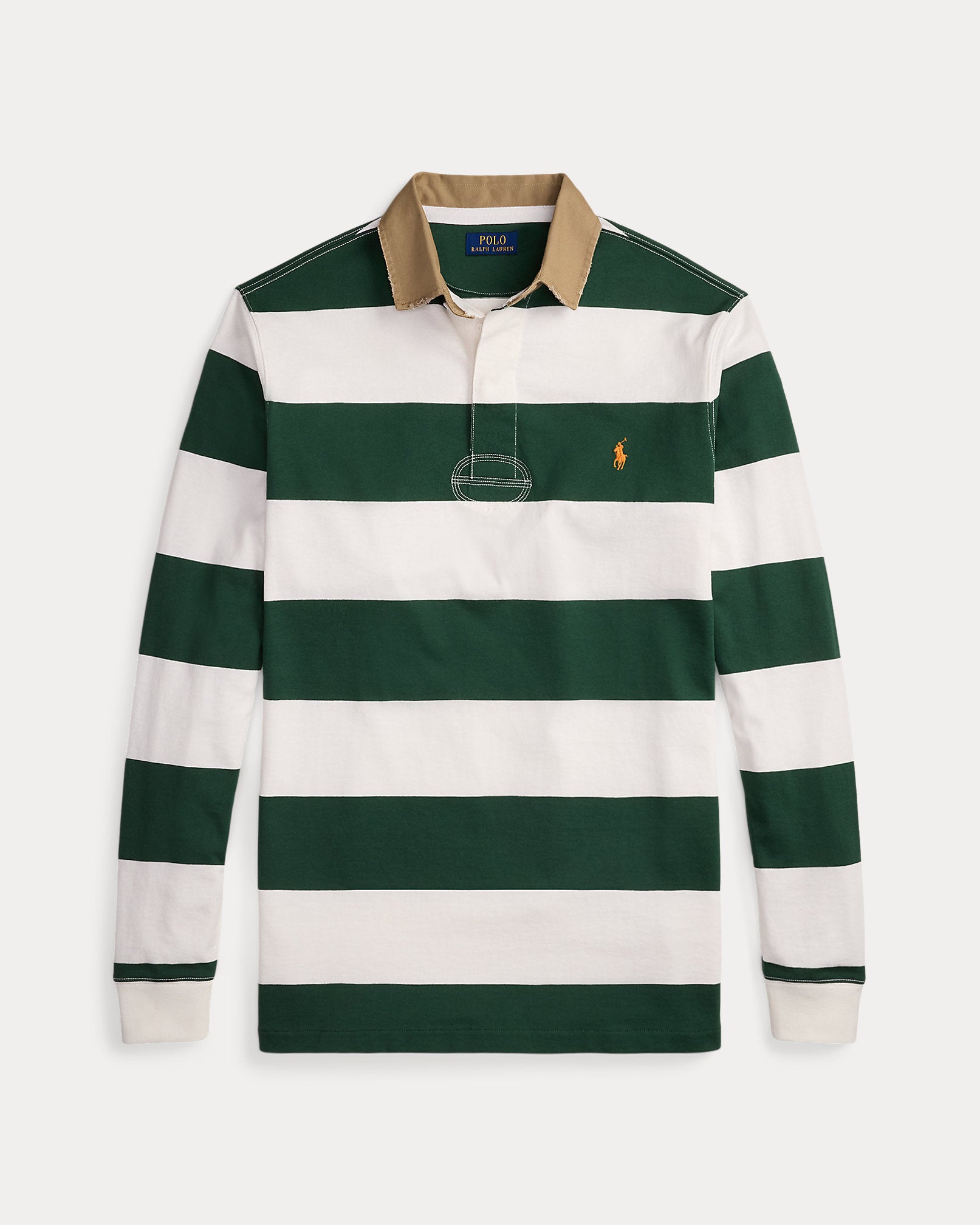 Ralph Lauren KhakiCollar Striped Rugby Shirt