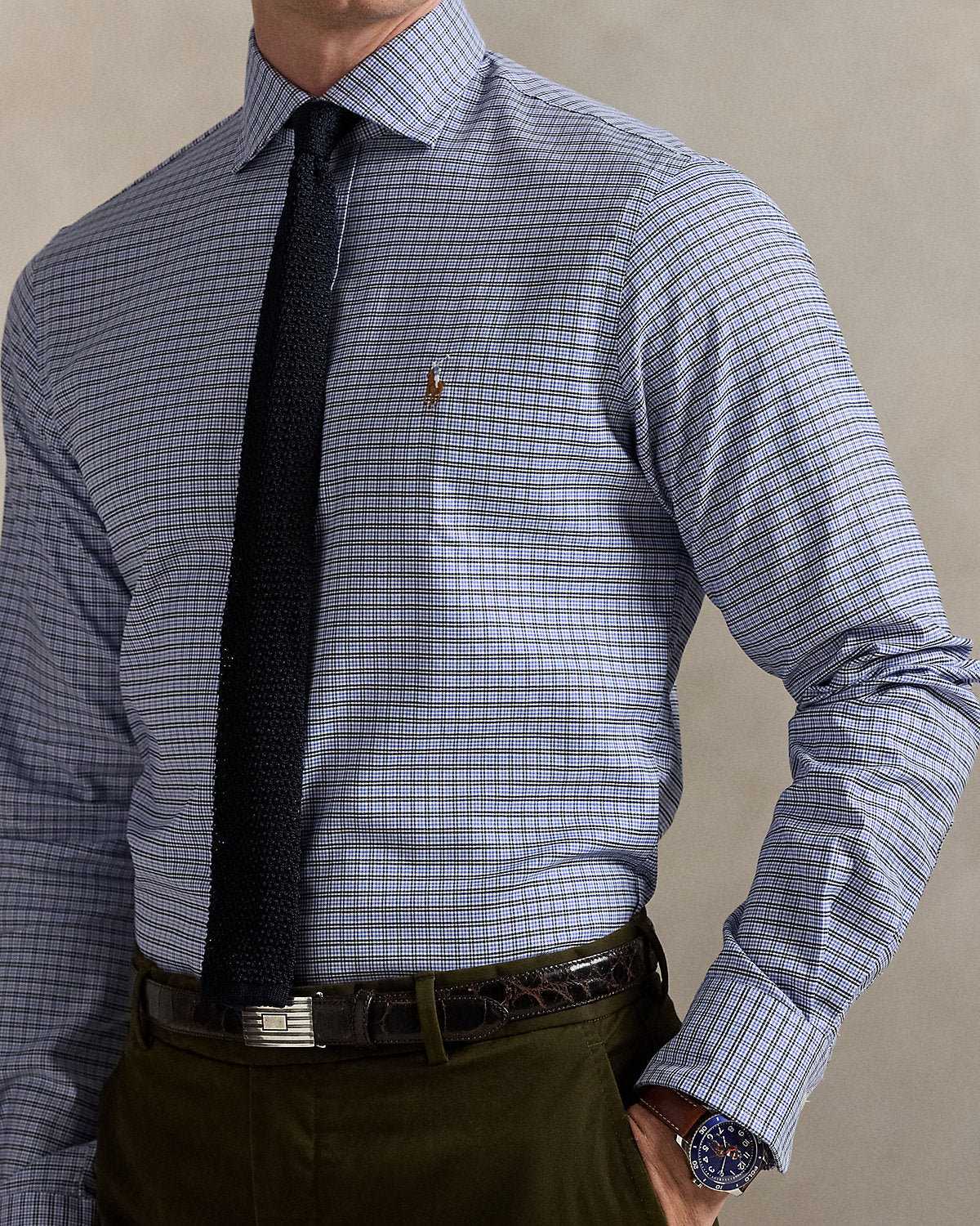 Ralph Lauren Regent Custom Fit Plaid Oxford Shirt