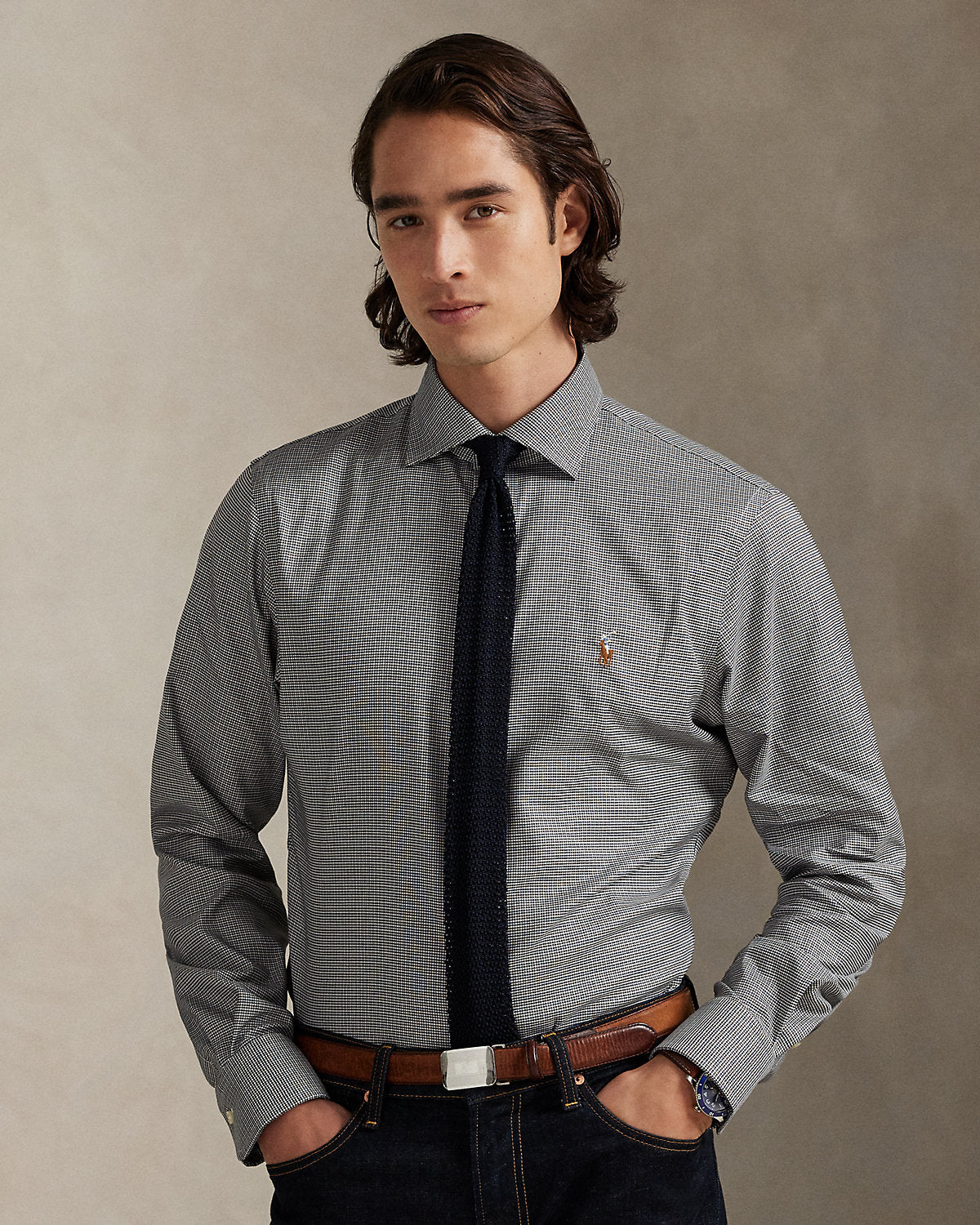 Ralph Lauren Regent Custom Fit Plaid Oxford Shirt