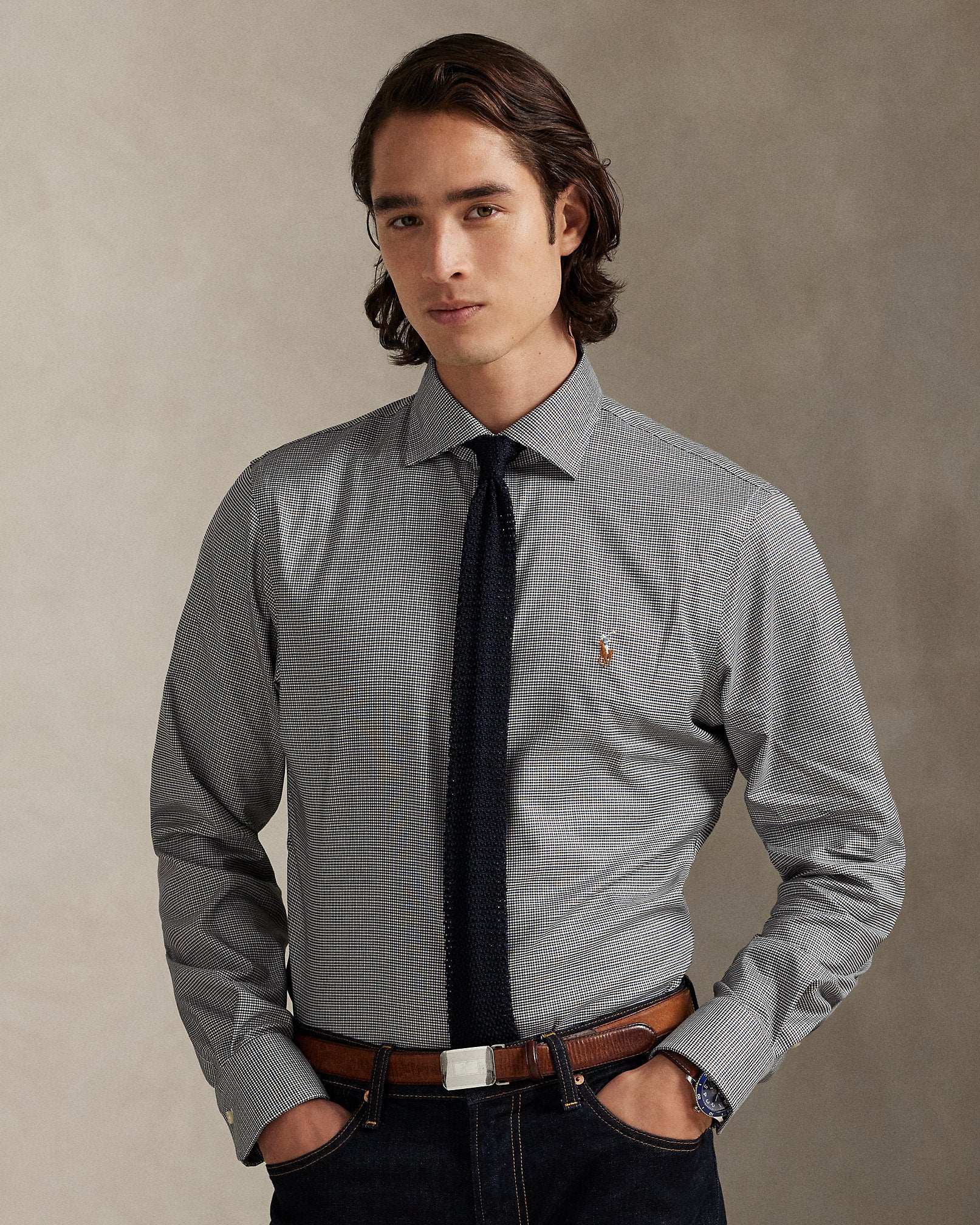 Ralph Lauren Regent Custom Fit Plaid Oxford Shirt