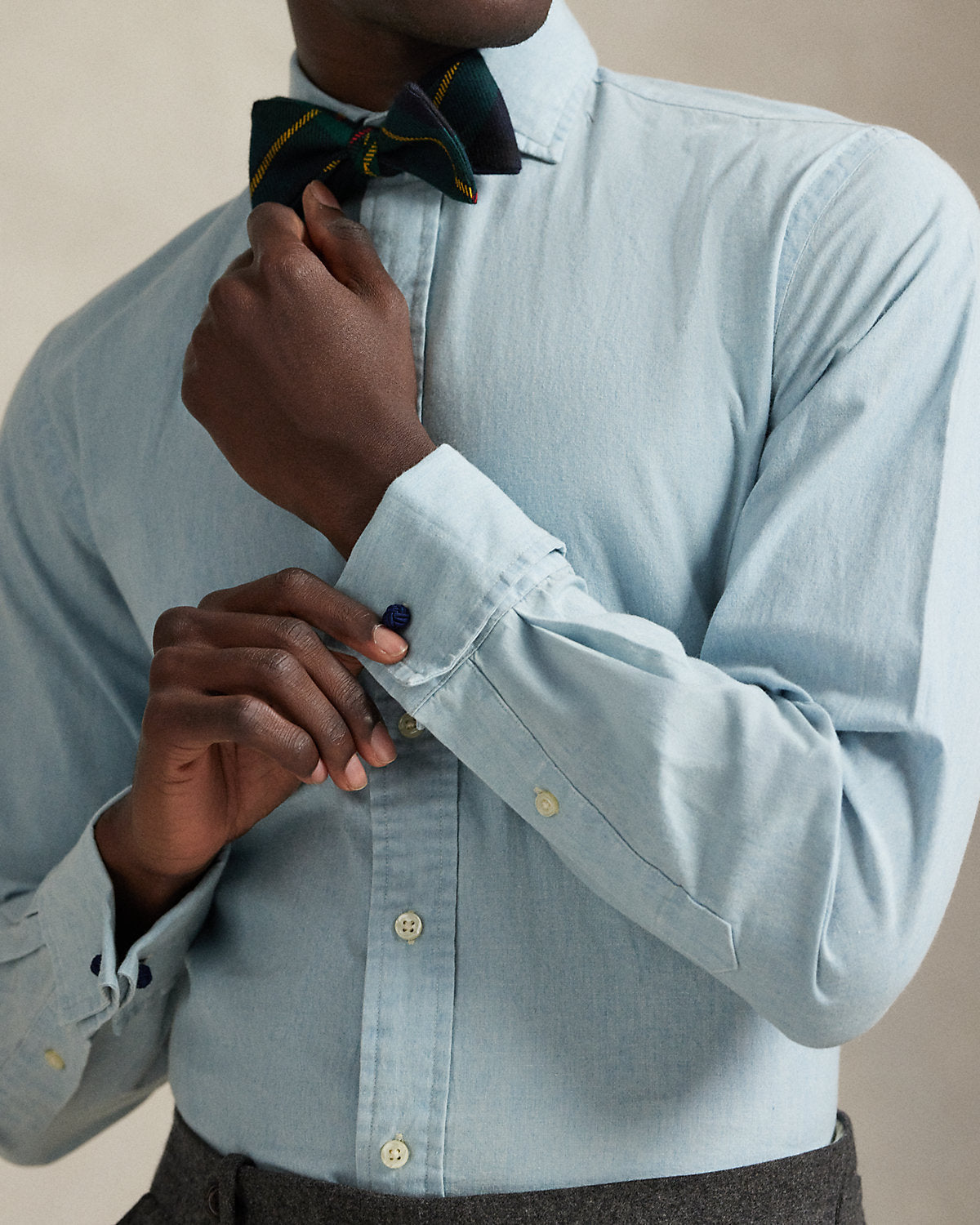 Ralph Lauren Custom Fit Chambray French Cuff Shirt