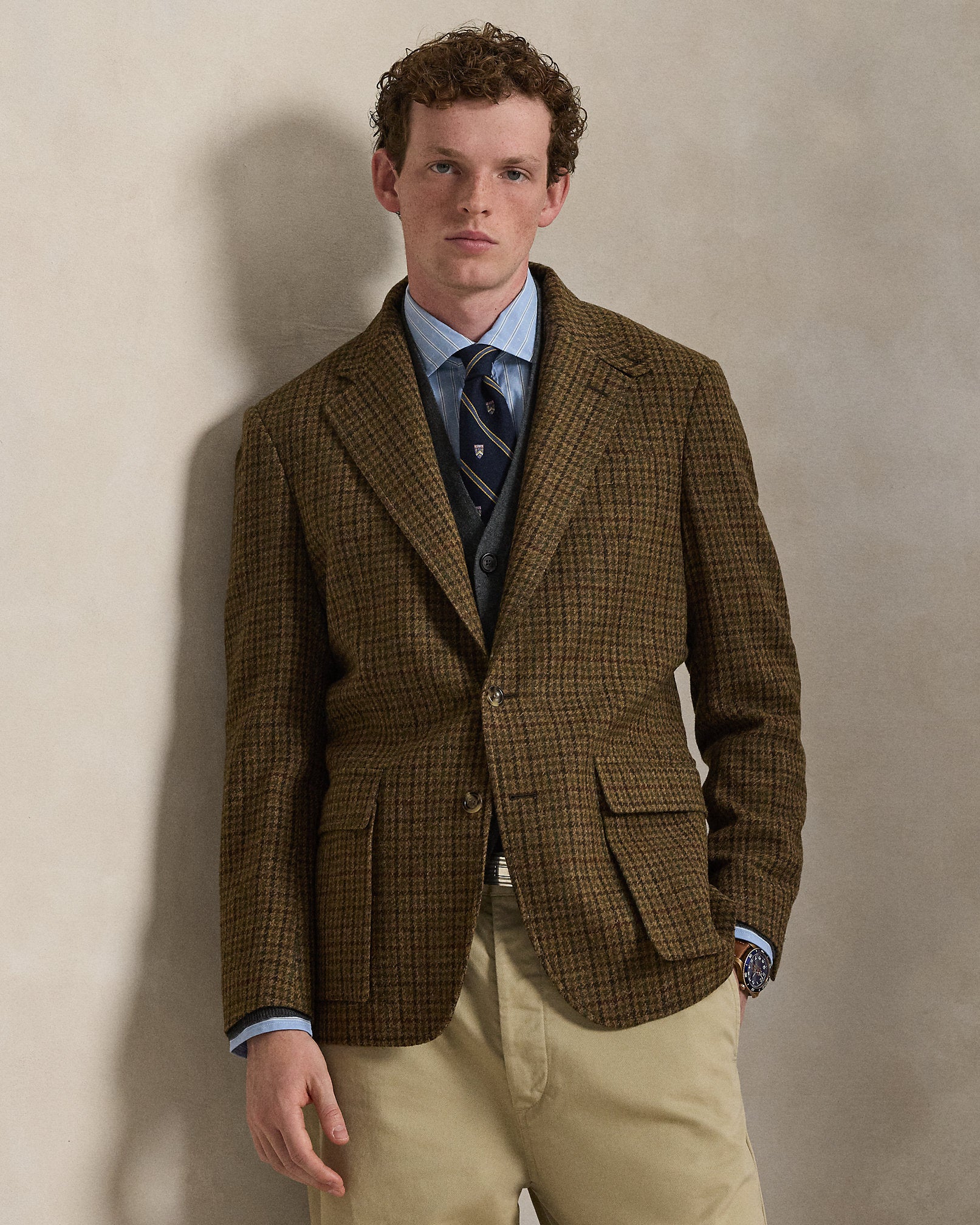 Ralph Lauren The RL67 SuedePatch Plaid Tweed Jacket