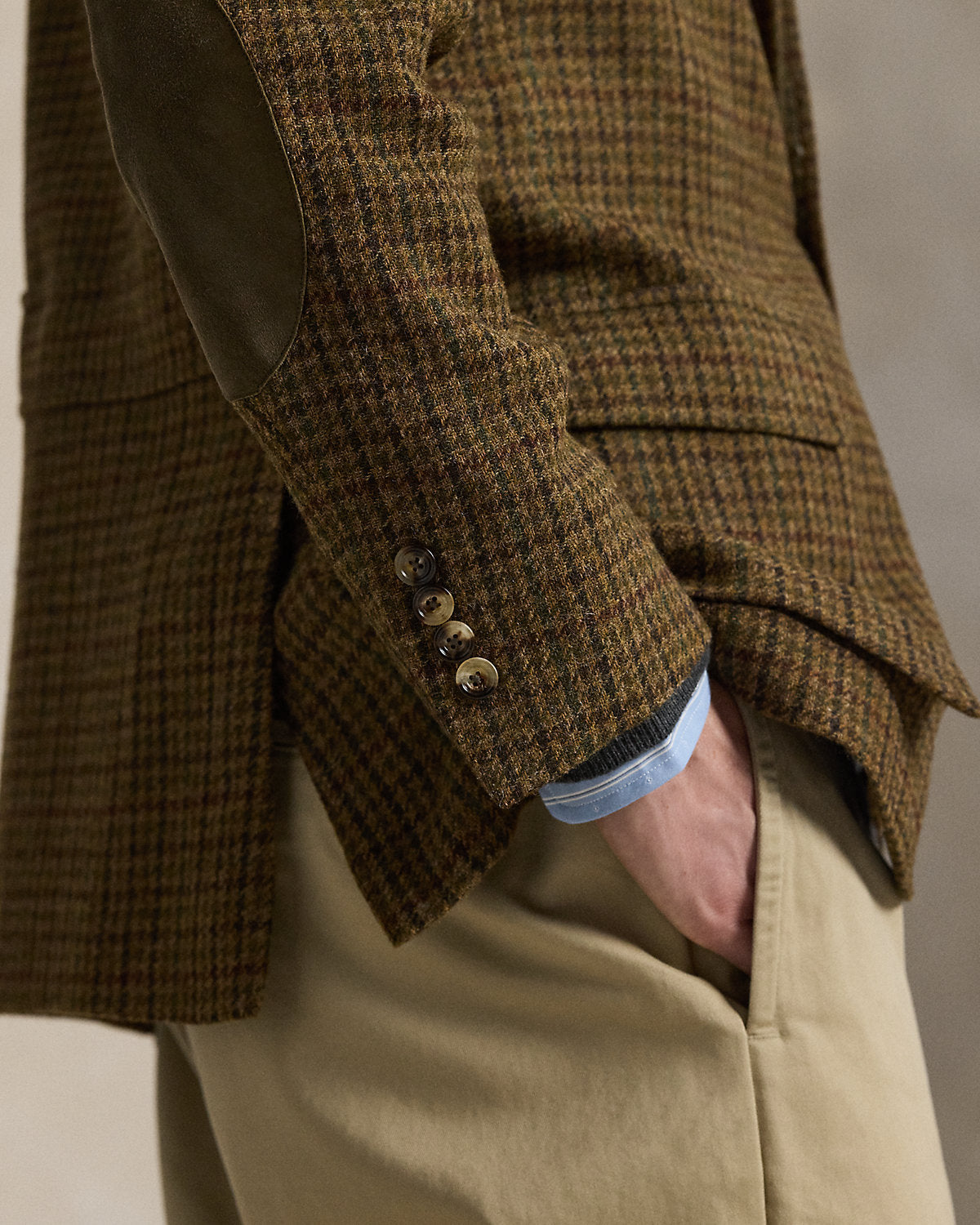 Ralph Lauren The RL67 SuedePatch Plaid Tweed Jacket