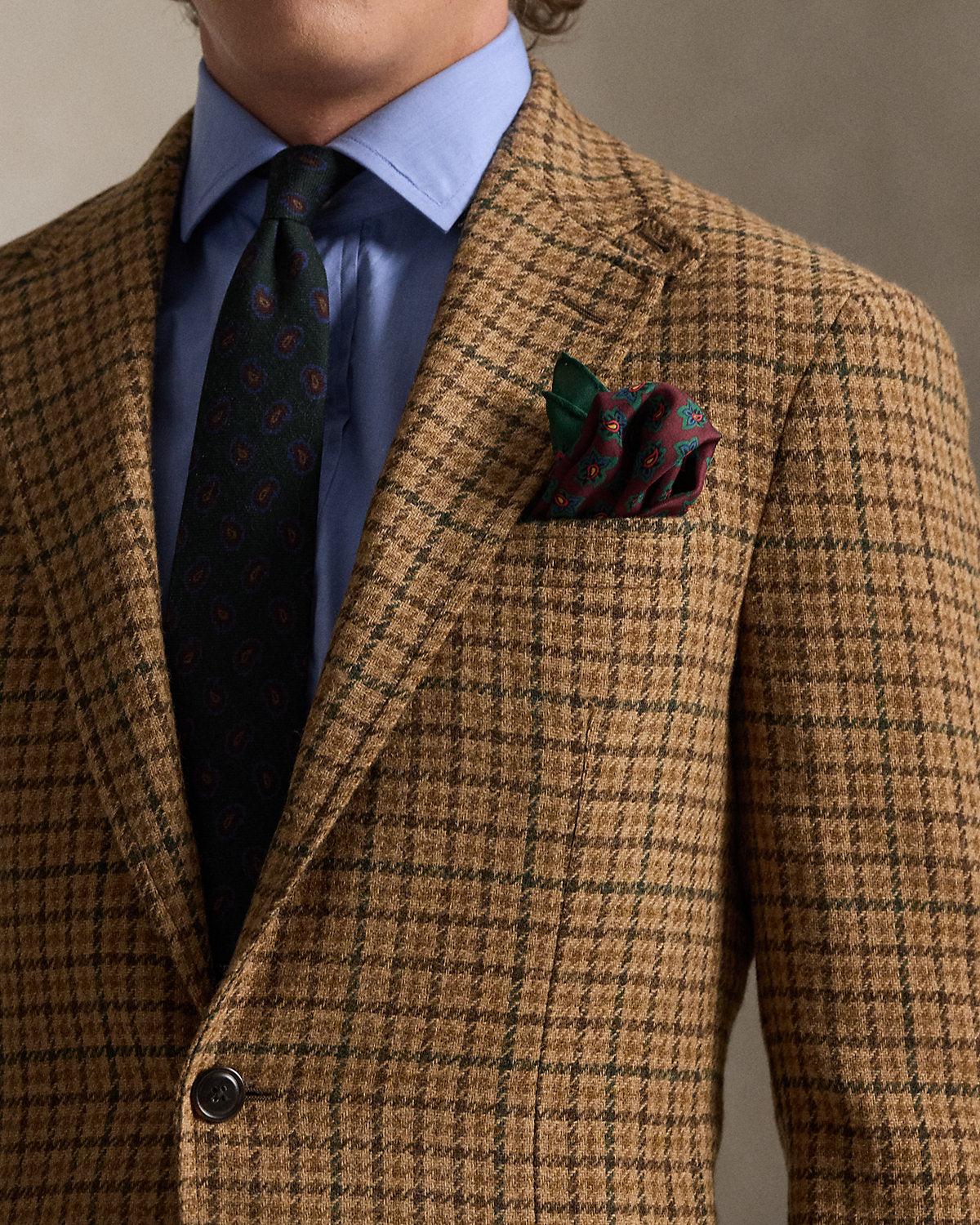 Ralph Lauren Polo Tailored Fit Plaid Tweed Sport Coat