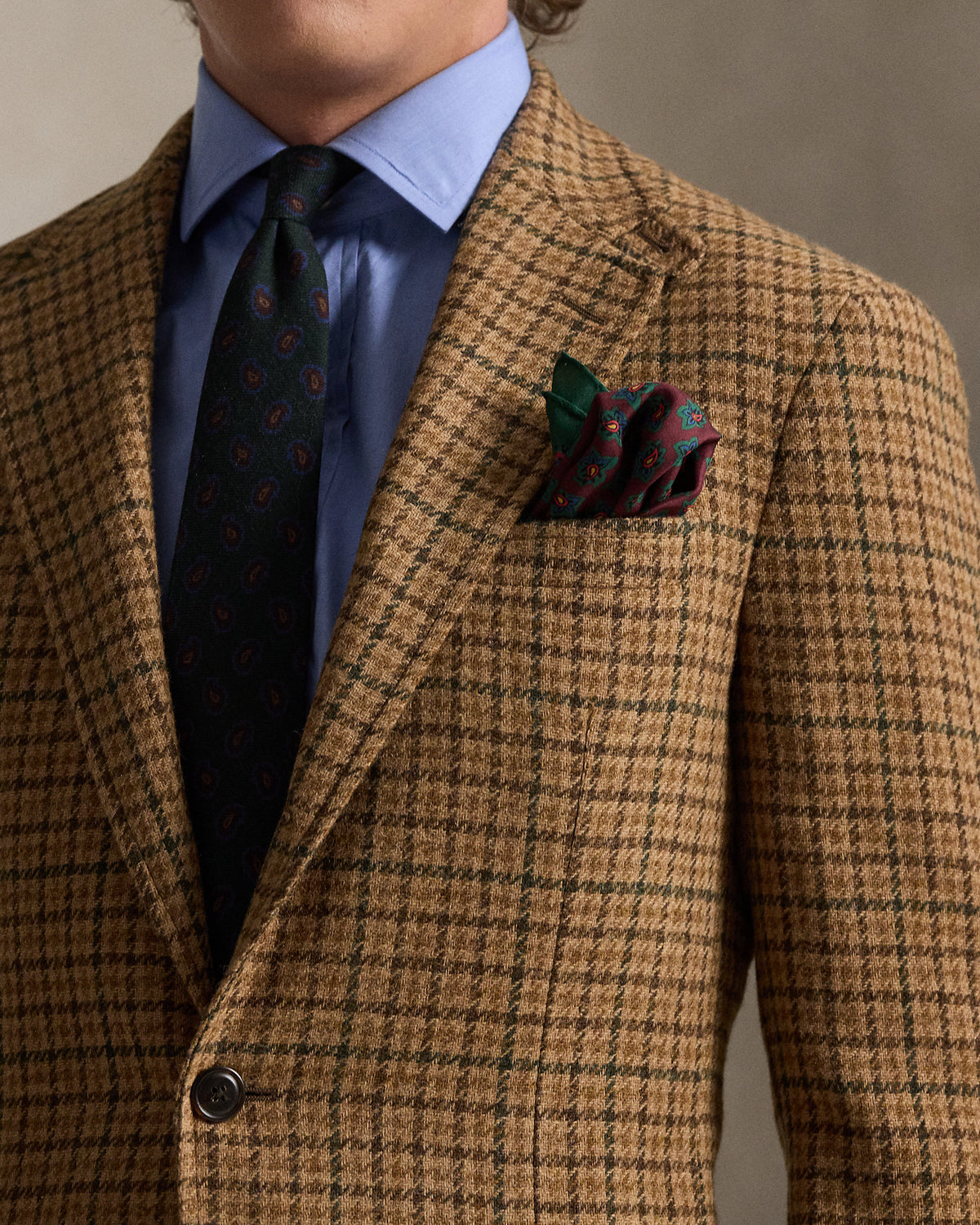 Ralph Lauren Polo Tailored Fit Plaid Tweed Sport Coat