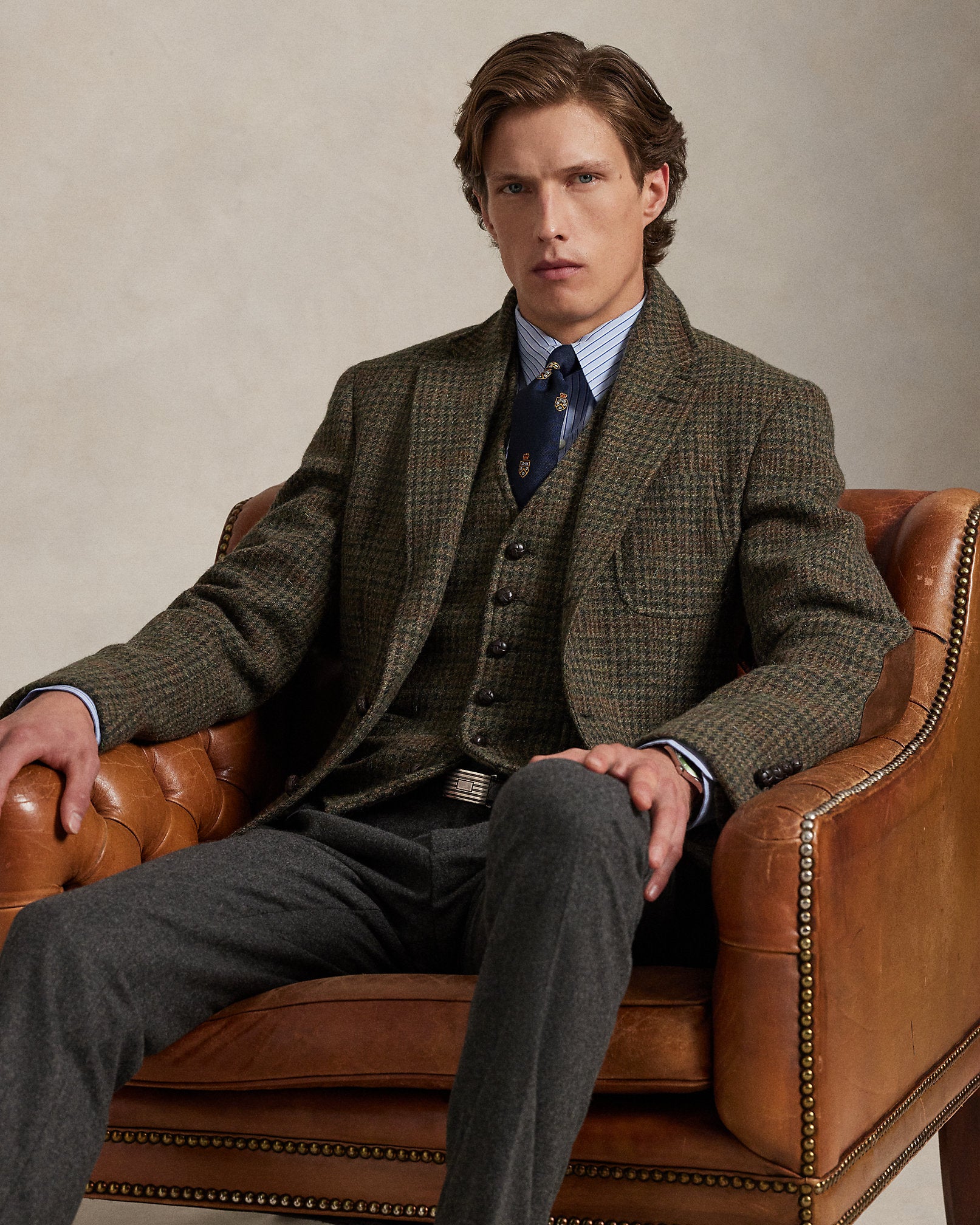 Ralph Lauren Polo Tailored Plaid Tweed Suit Jacket