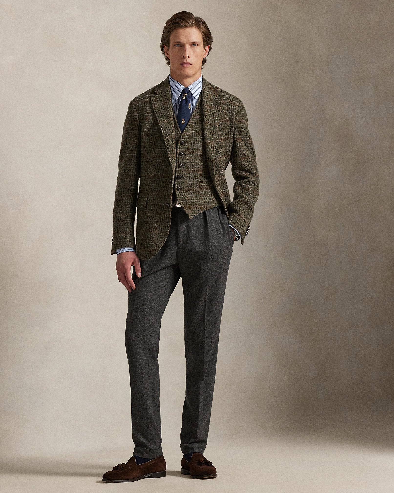 Ralph Lauren Polo Tailored Plaid Tweed Suit Jacket