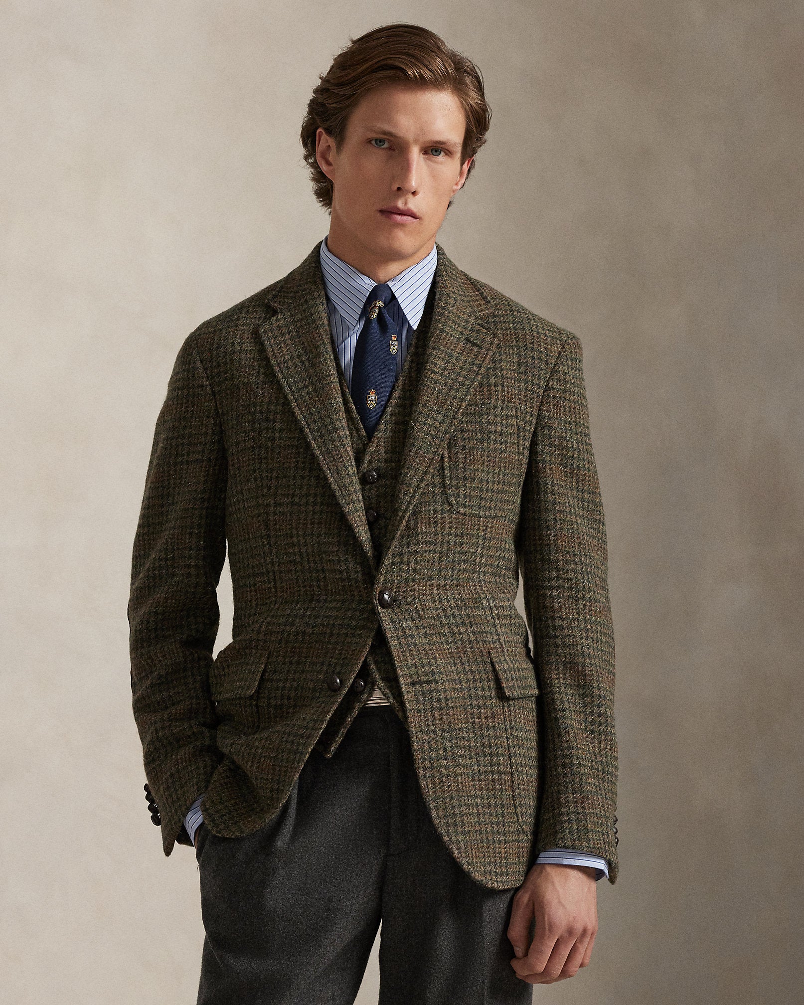 Ralph Lauren Polo Tailored Plaid Tweed Suit Jacket