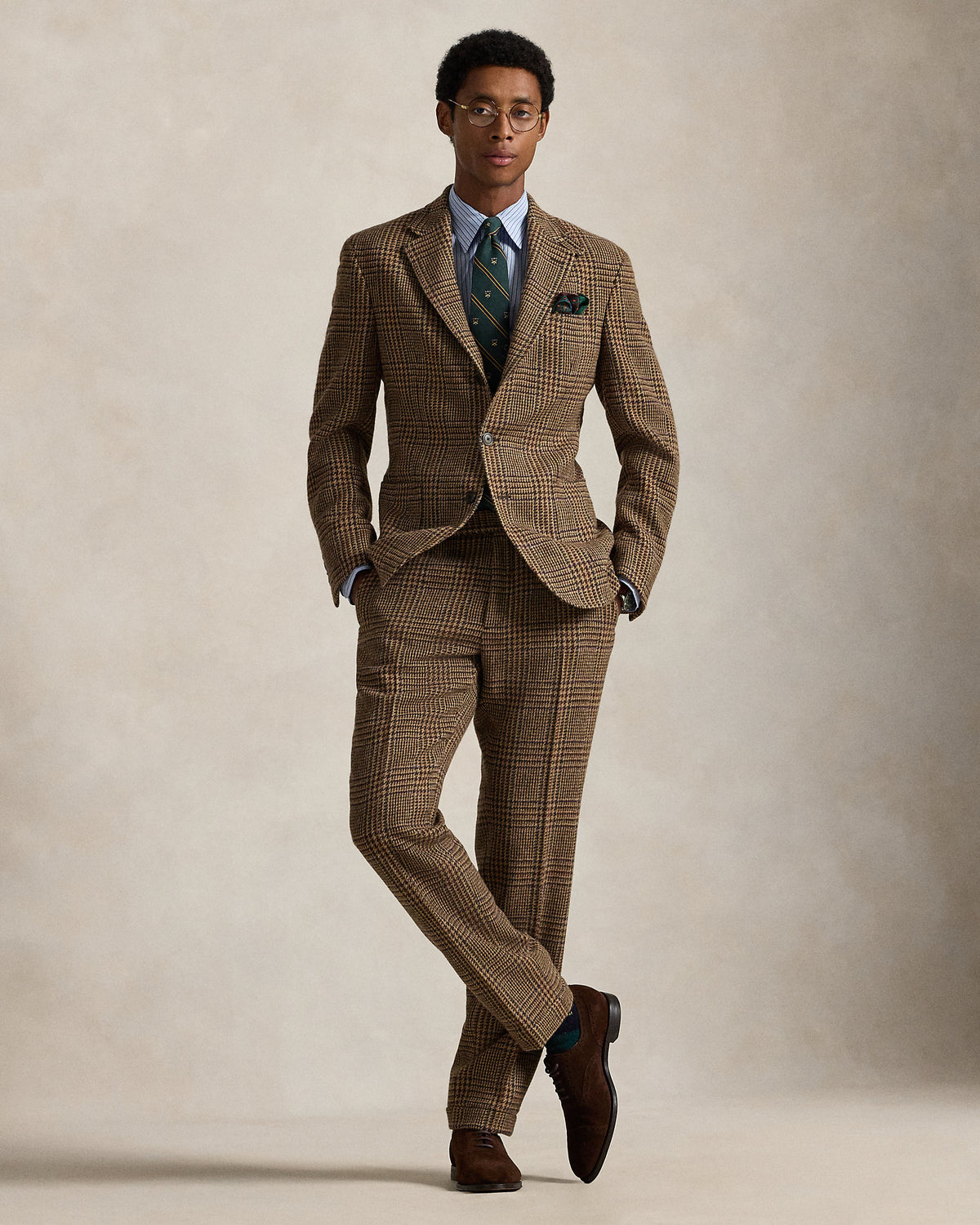 Ralph Lauren Plaid Wool Suit Trouser