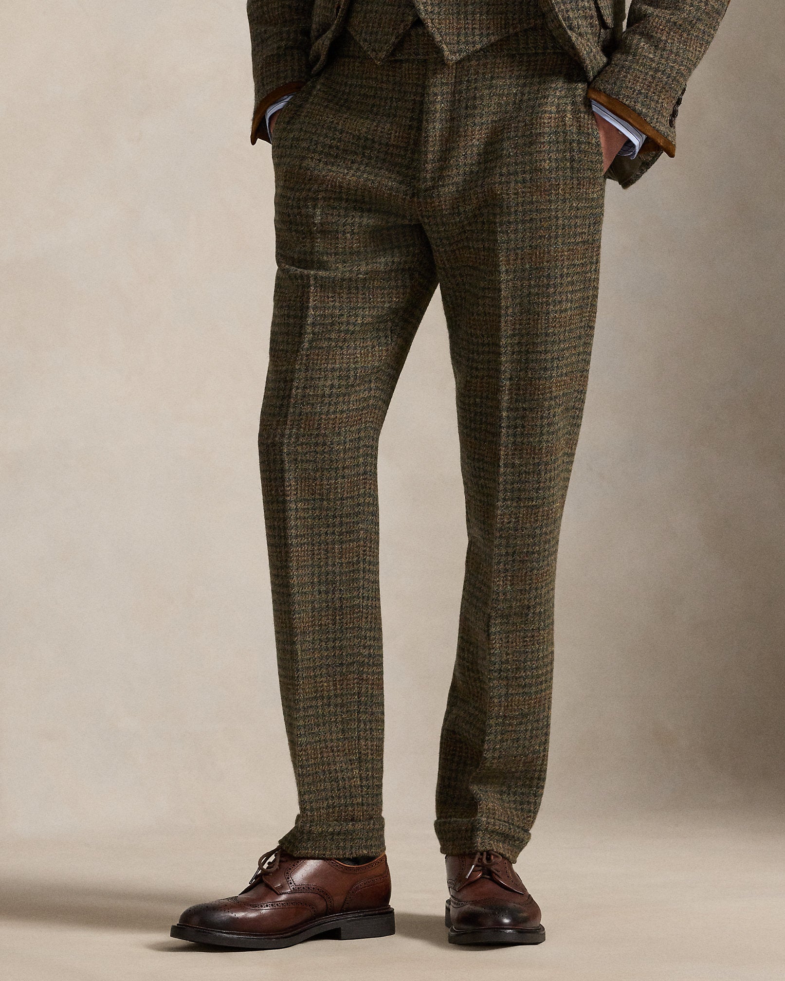 Ralph Lauren Plaid Wool Tweed Suit Trouser
