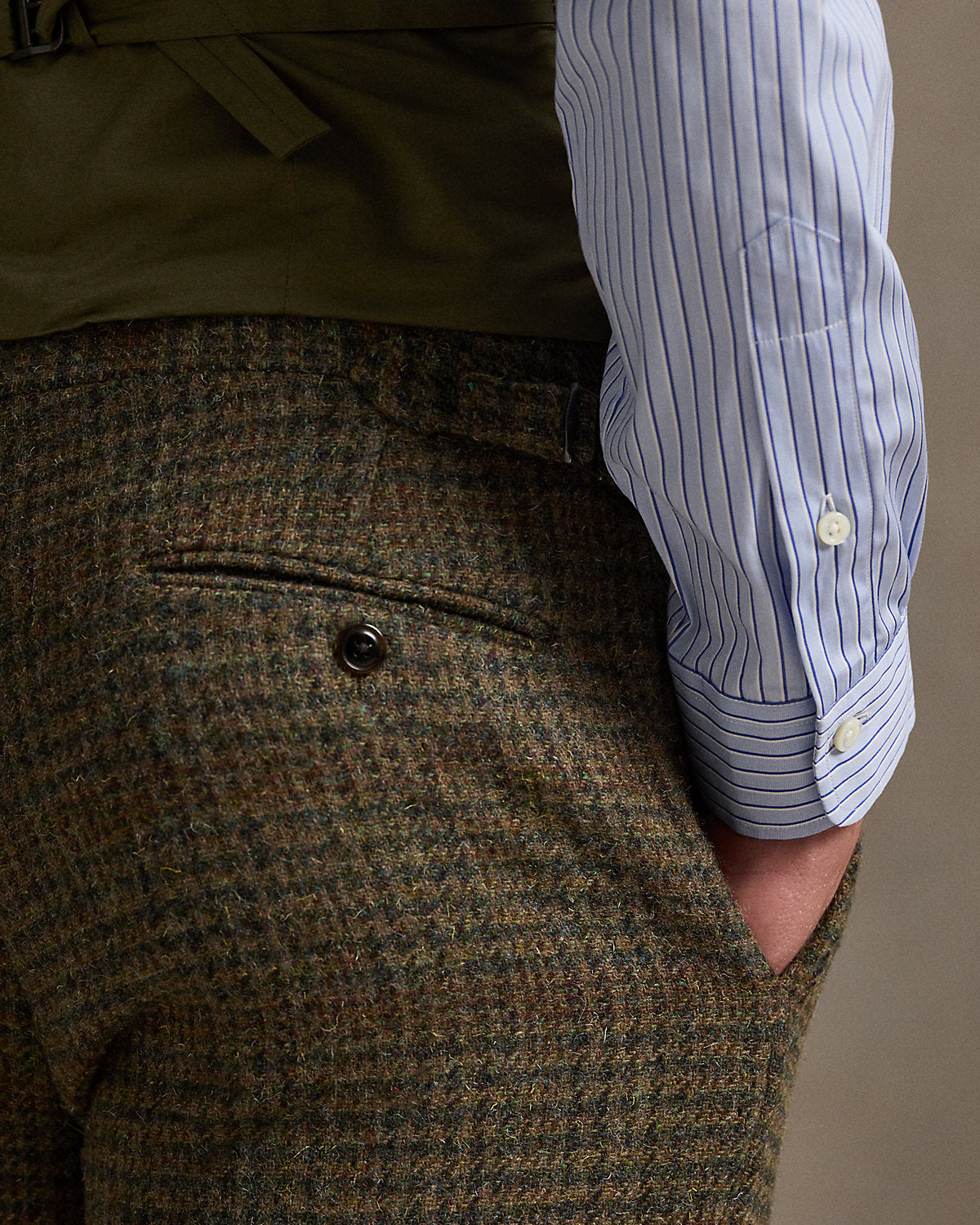 Ralph Lauren Plaid Wool Tweed Suit Trouser