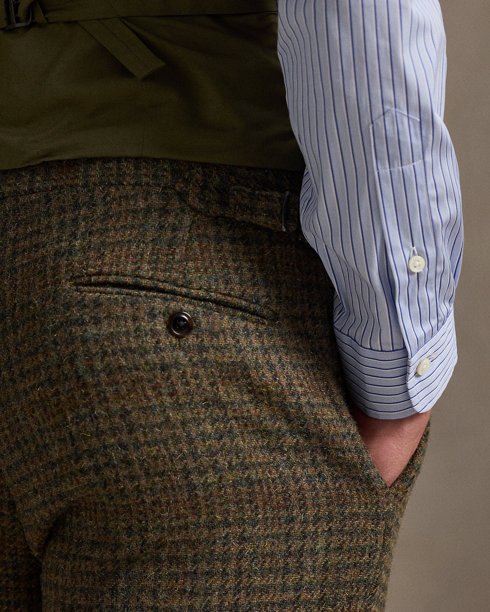 Ralph Lauren Plaid Wool Tweed Suit Trouser