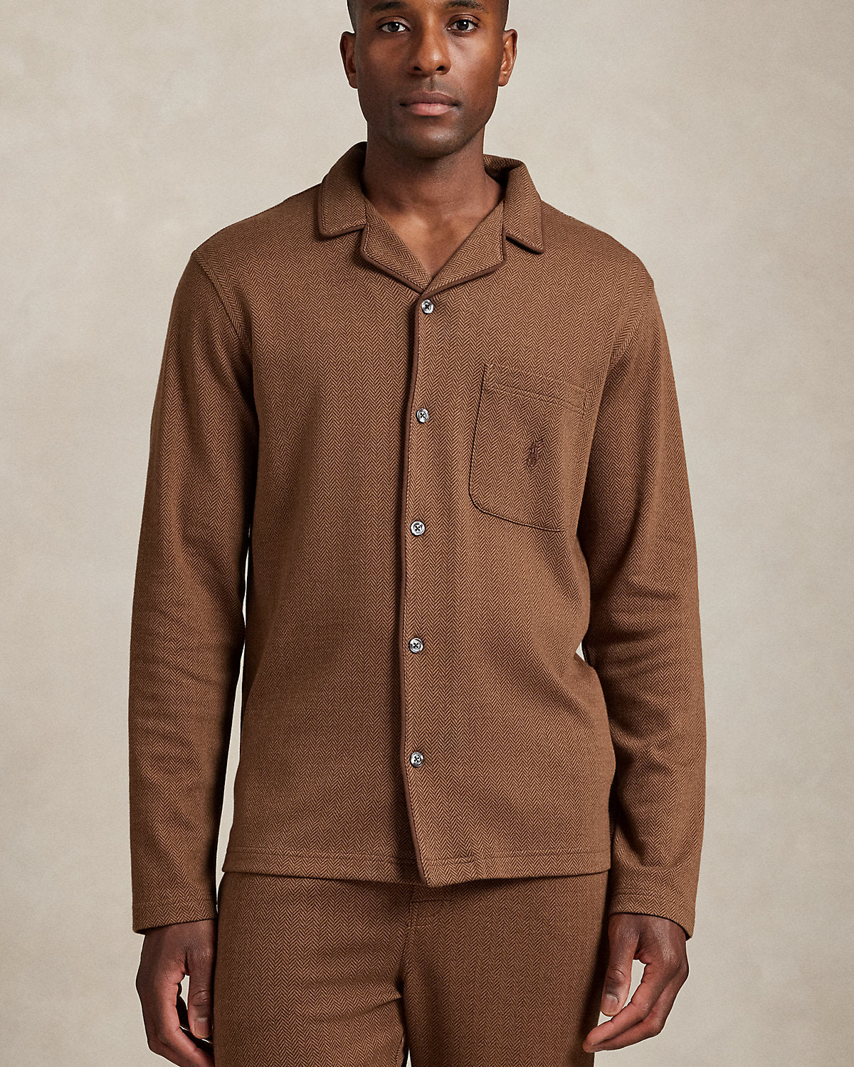Ralph Lauren HerringboneKnit Pajama Shirt