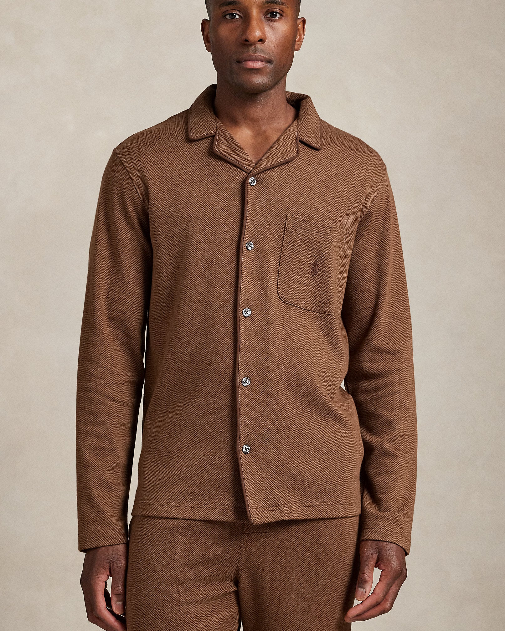 Ralph Lauren HerringboneKnit Pajama Shirt