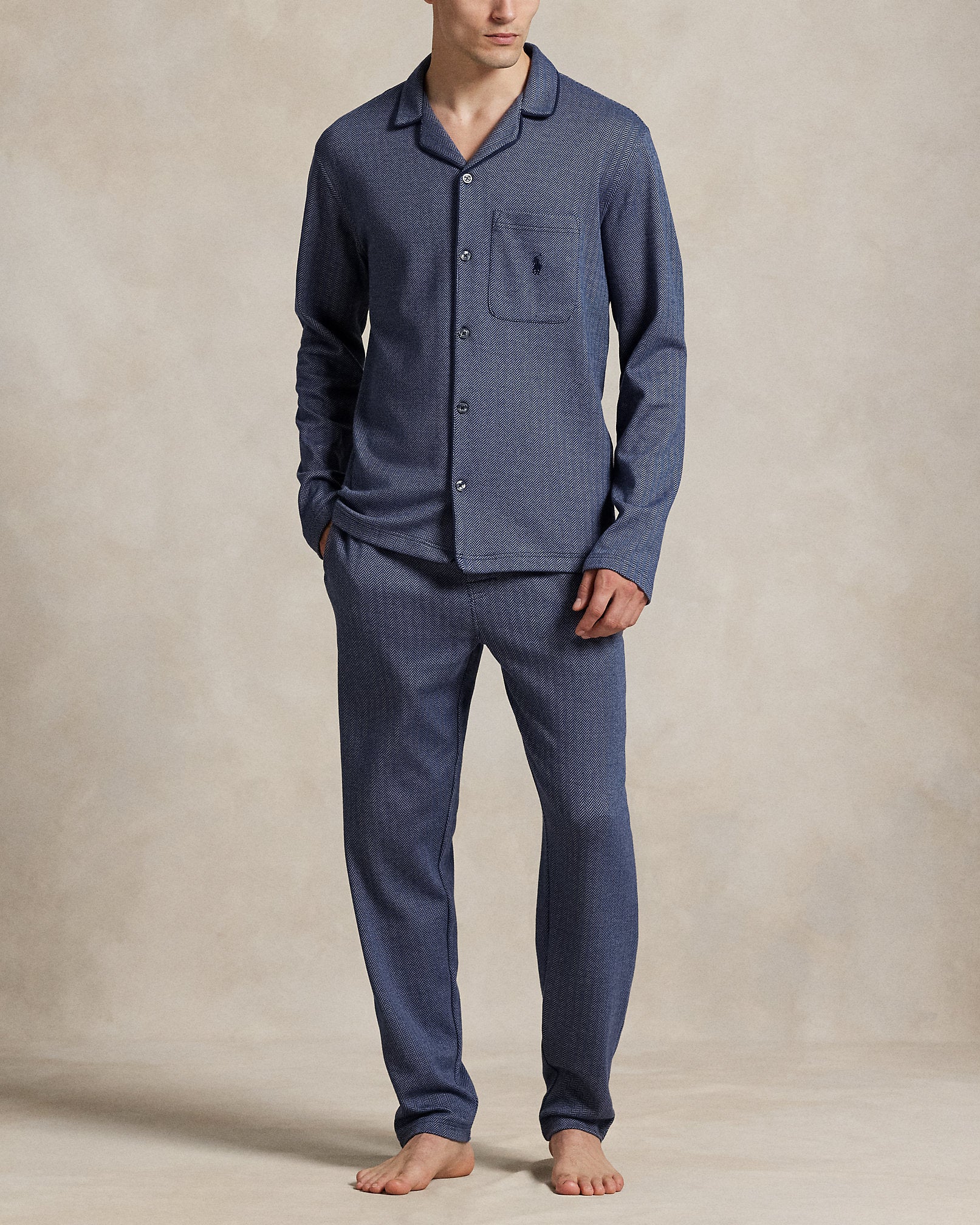 Ralph Lauren HerringboneKnit Pajama Shirt