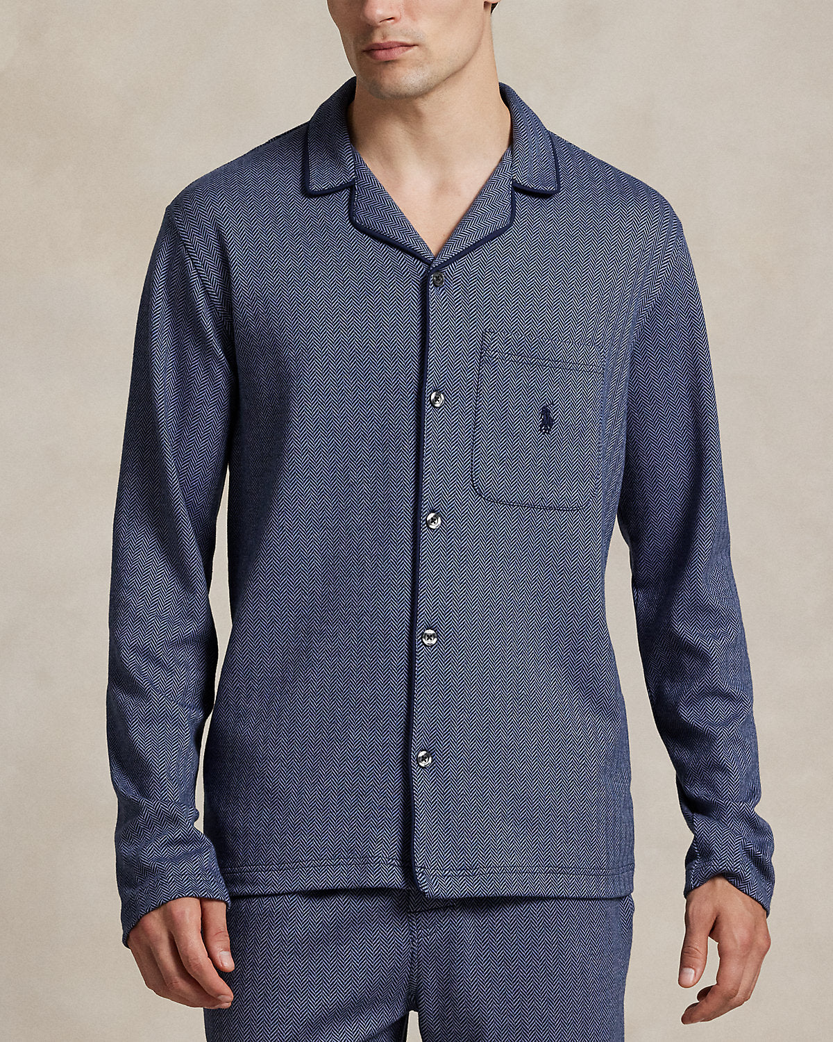 Ralph Lauren HerringboneKnit Pajama Shirt