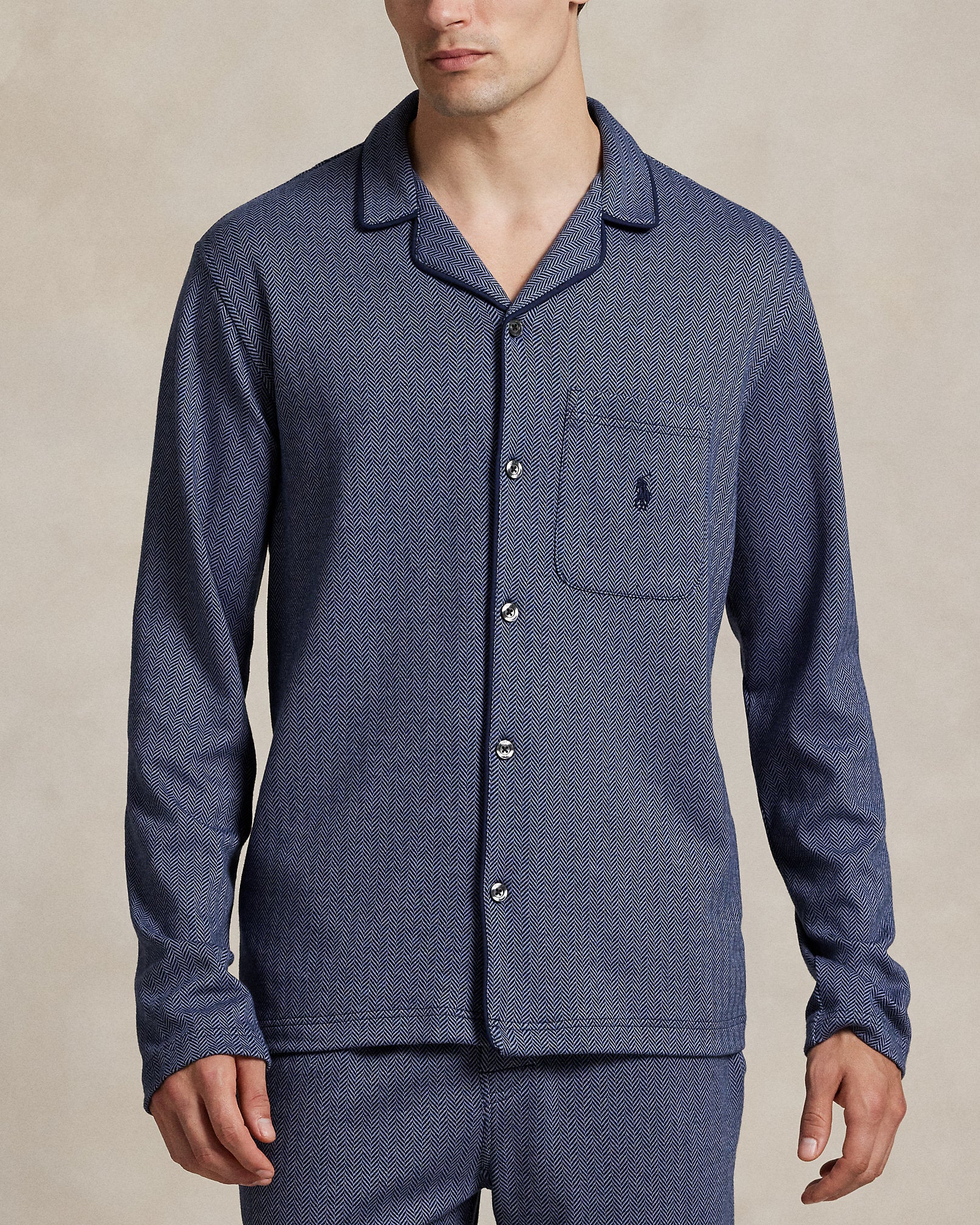 Ralph Lauren HerringboneKnit Pajama Shirt