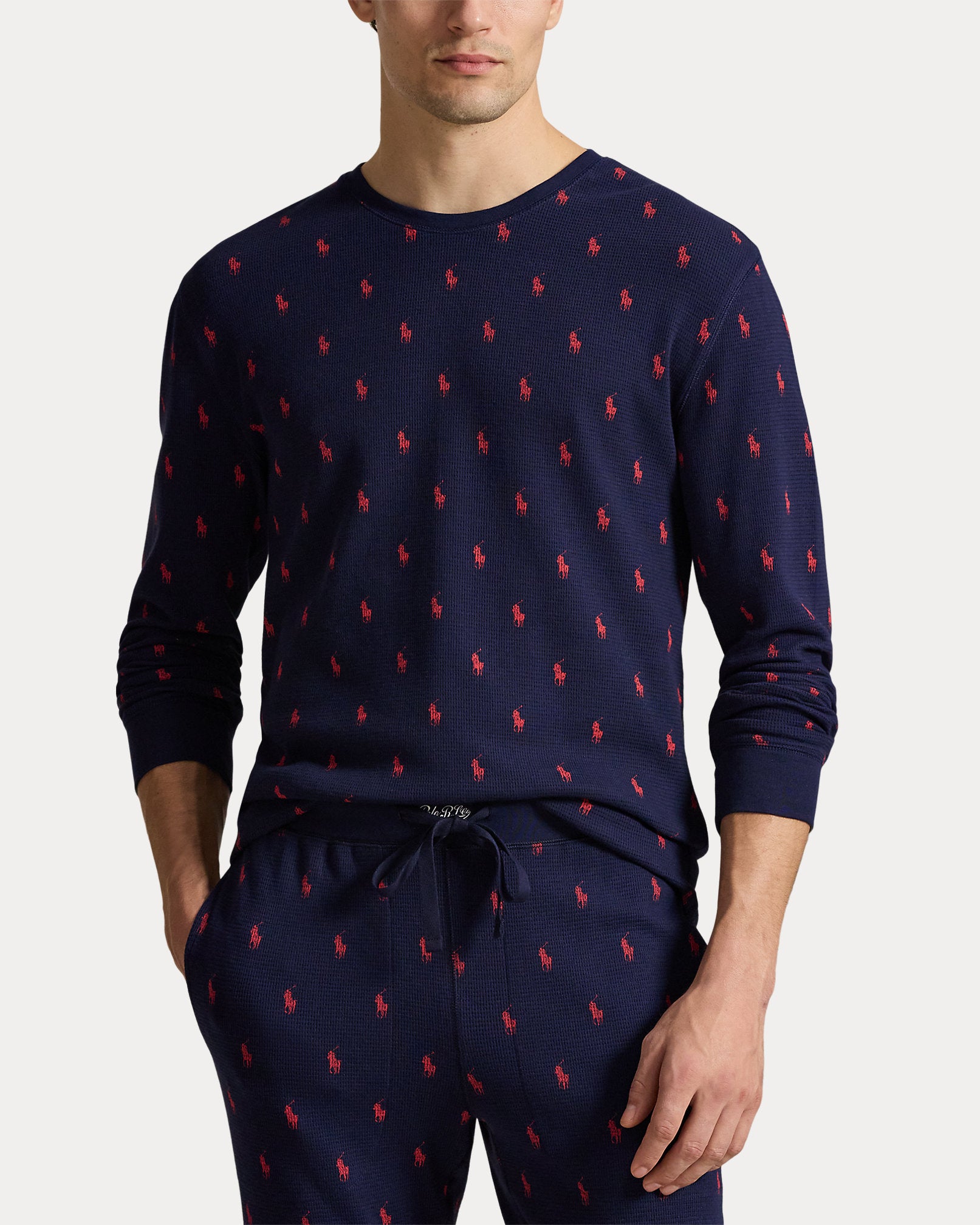 Ralph Lauren Allover Pony WaffleKnit Sleep Shirt