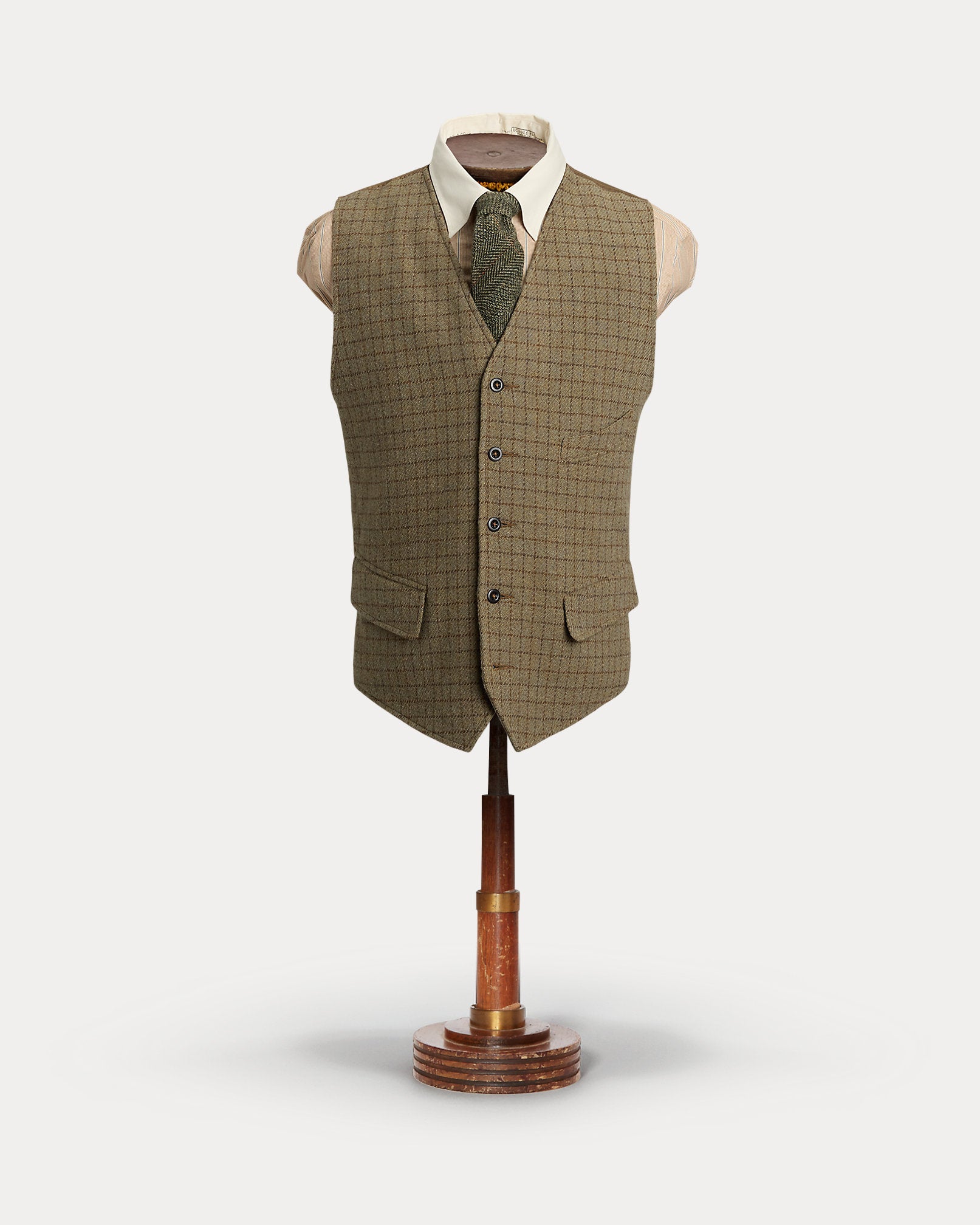 Ralph Lauren Checked Wool Tweed Vest