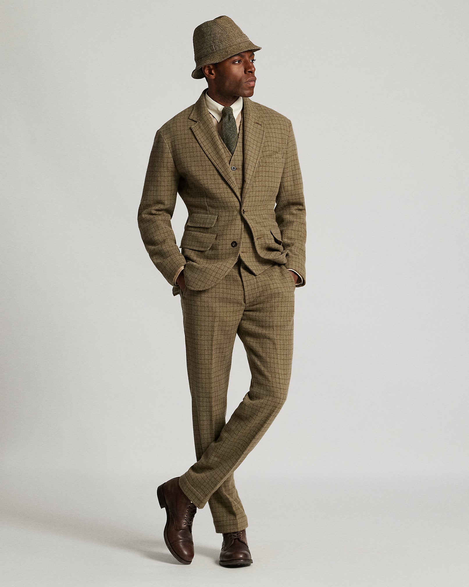 Ralph Lauren Checked Wool Tweed Officers Pant