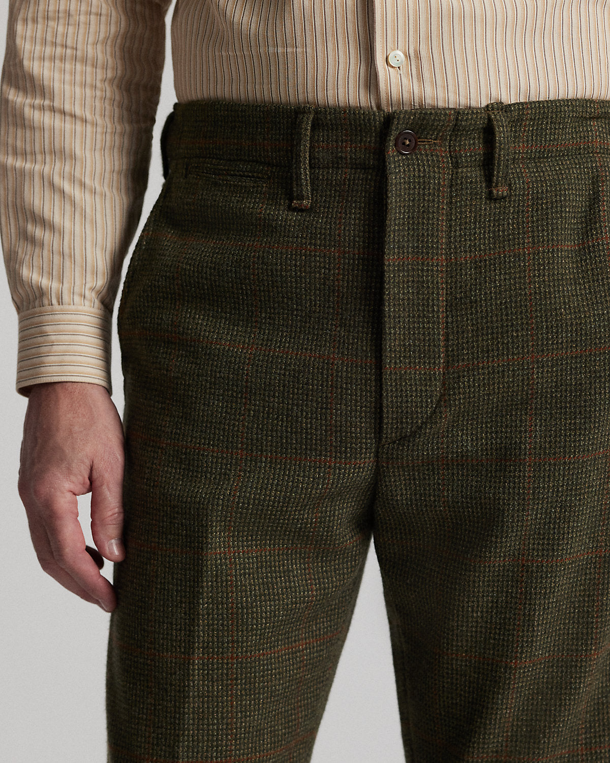 Ralph Lauren Windowpane Wool Tweed Officers Pant
