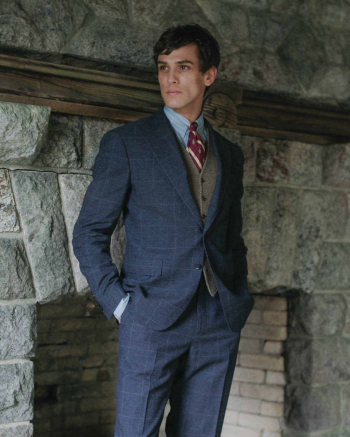 Ralph Lauren Indigo Checked Suit Jacket