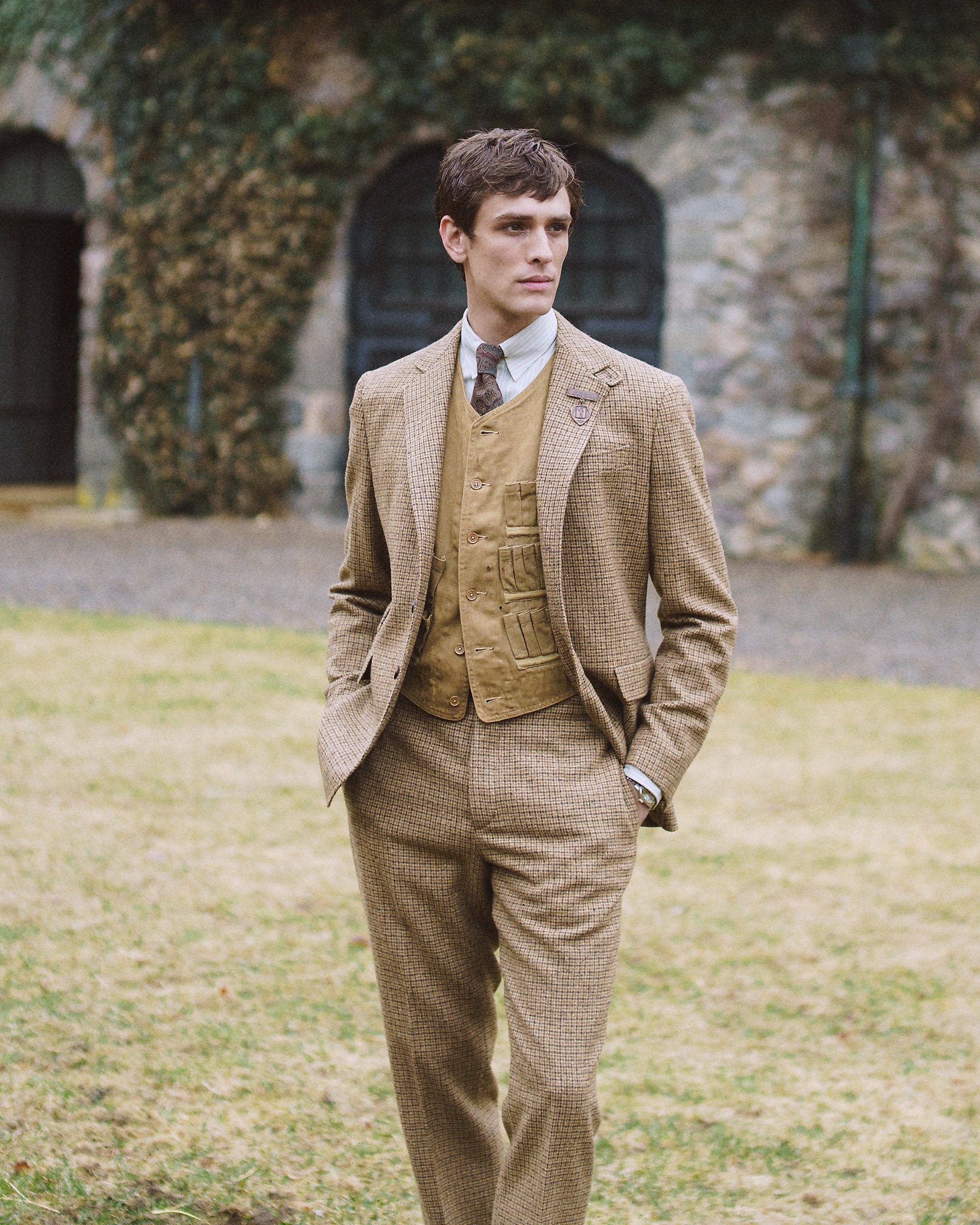 Ralph Lauren Slim Fit Checked Wool Suit Trouser