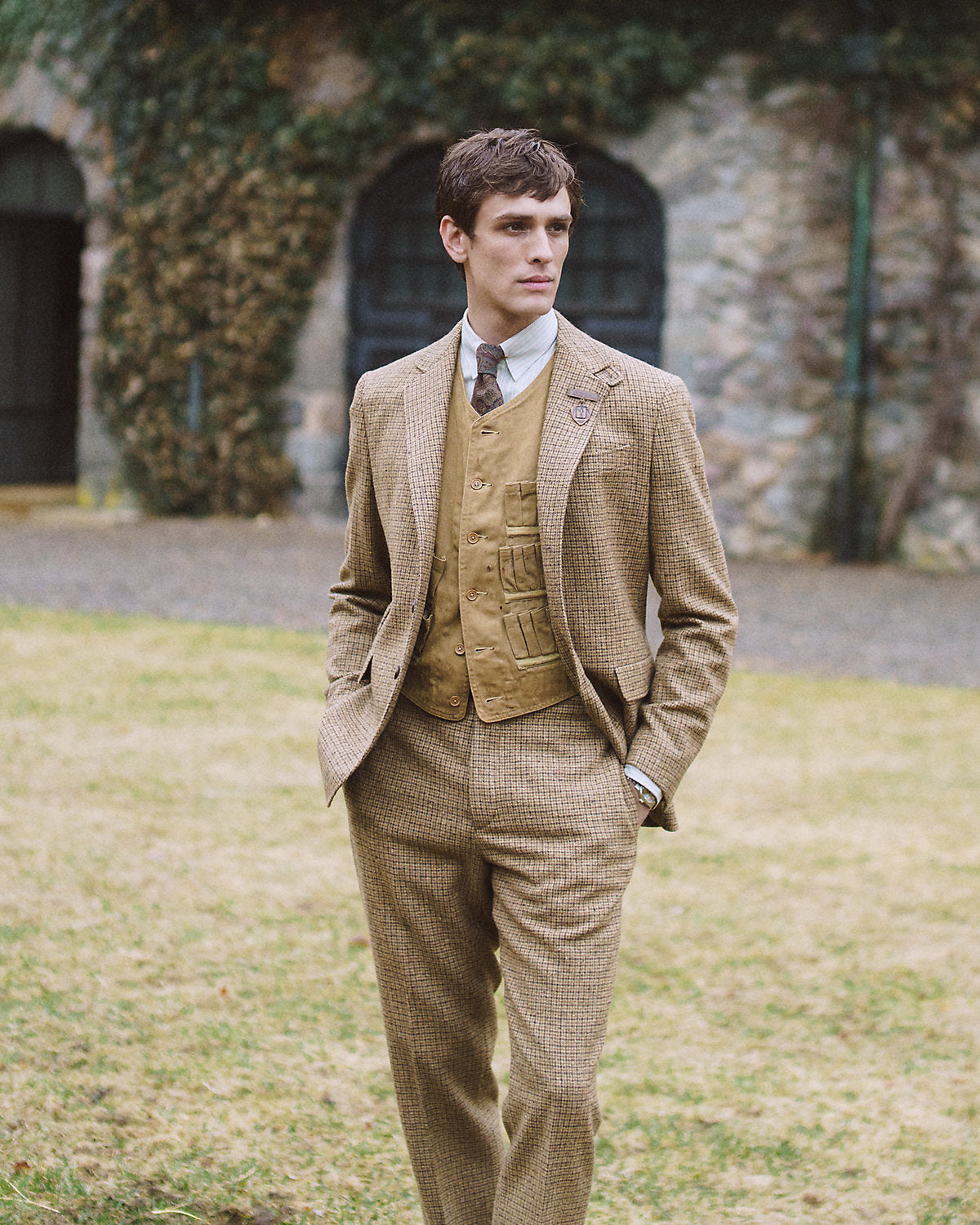 Ralph Lauren Slim Fit Checked Wool Suit Trouser