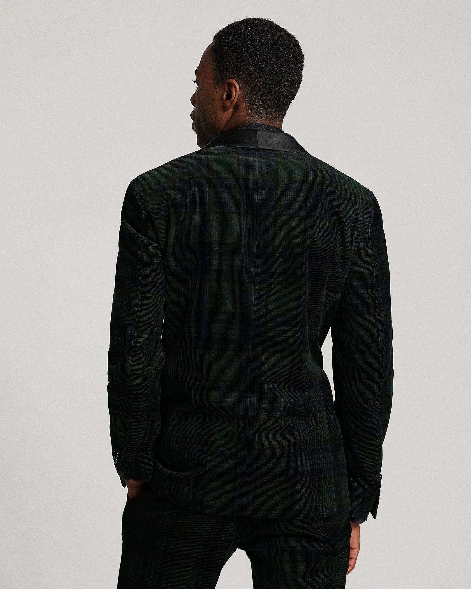 Ralph Lauren Plaid Corduroy Tuxedo Jacket