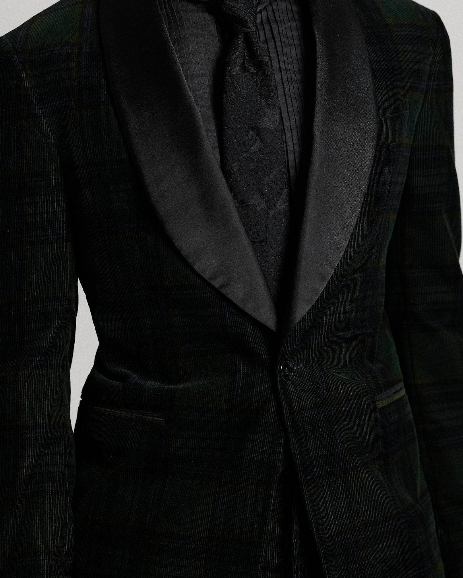 Ralph Lauren Plaid Corduroy Tuxedo Jacket