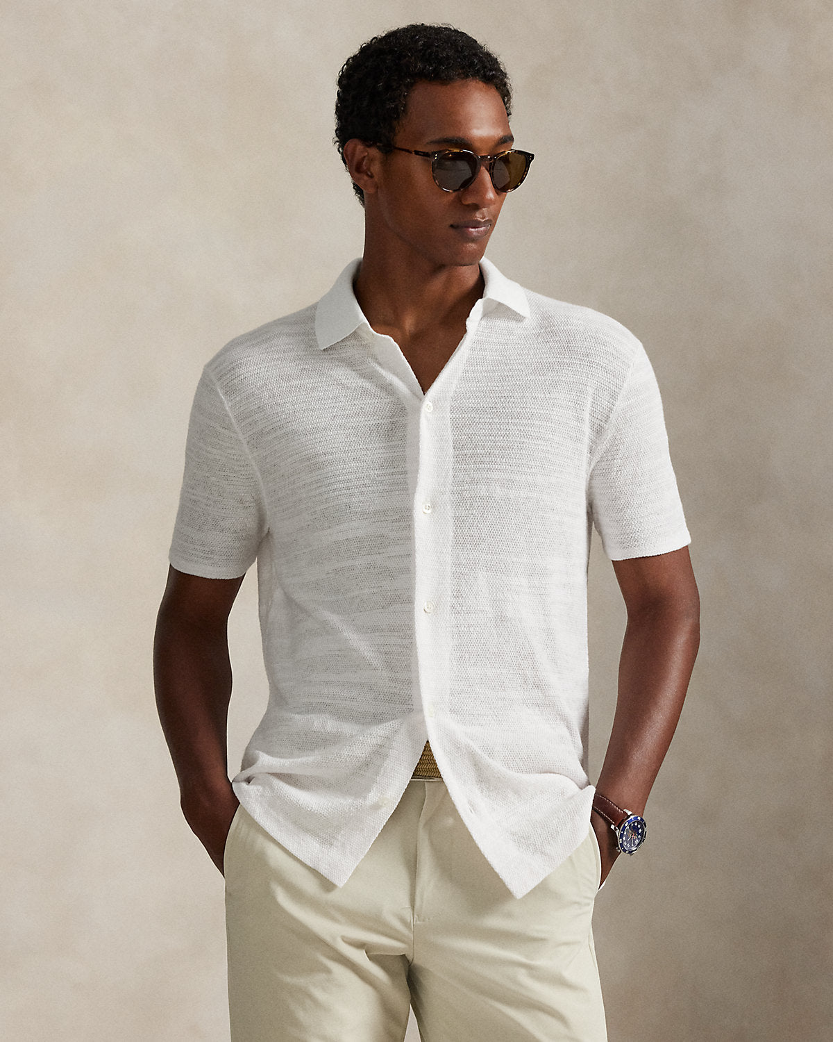 Ralph Lauren CottonLinen ShortSleeve Cardigan