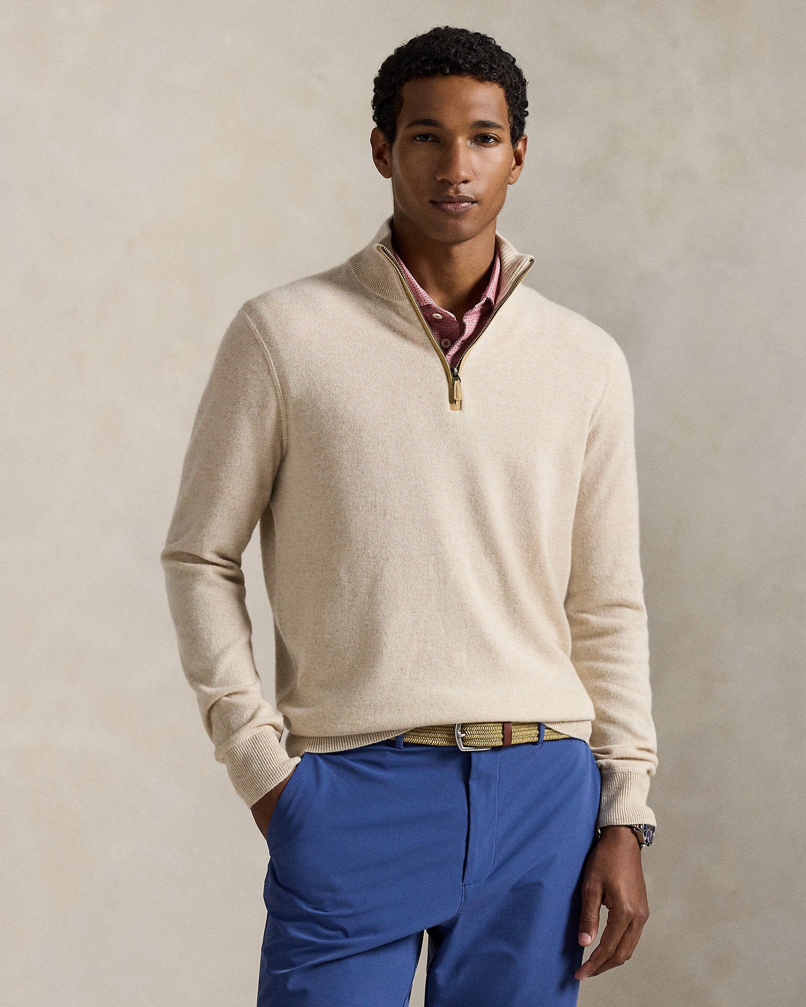 Ralph Lauren Washable Cashmere QuarterZip Sweater
