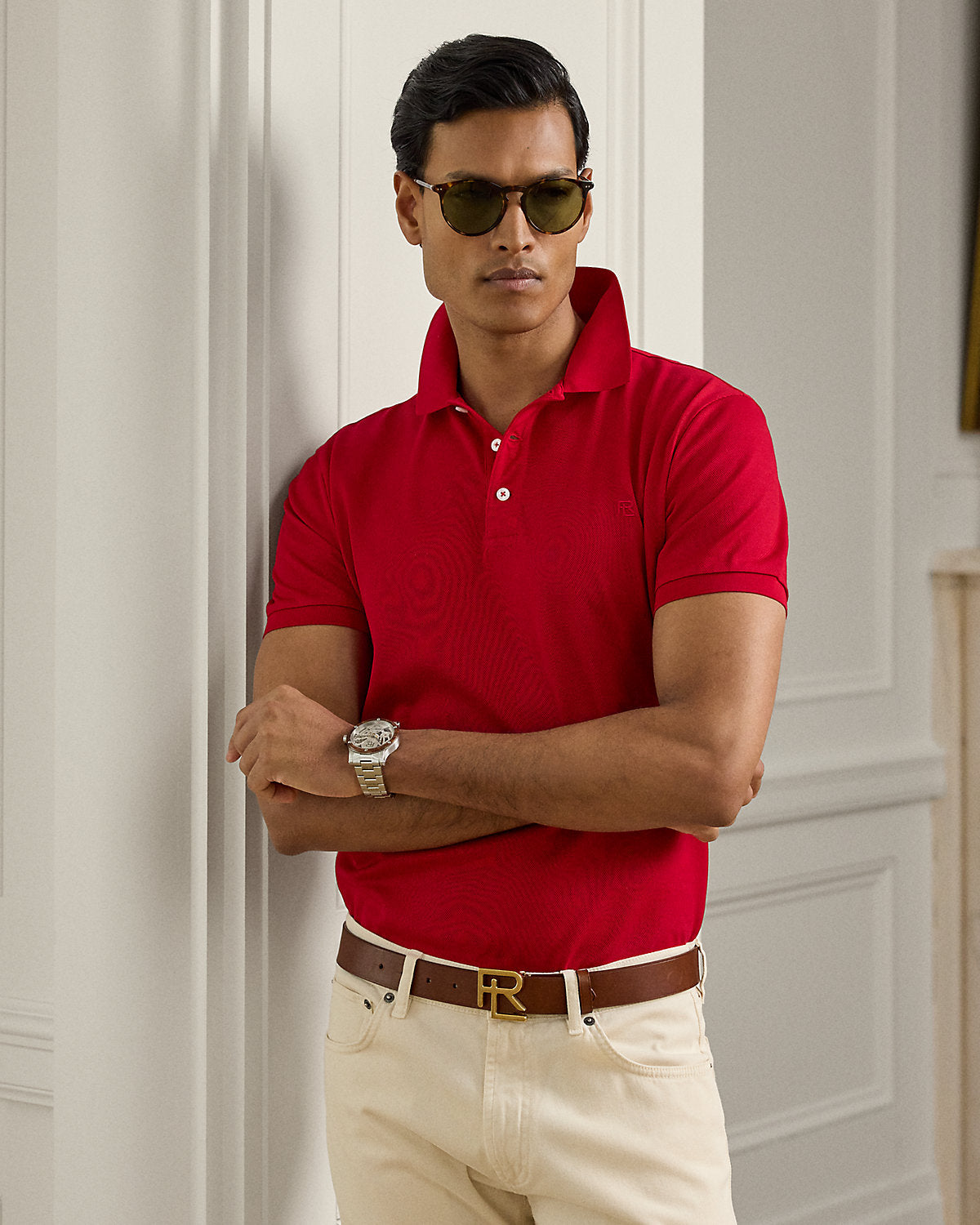 Ralph Lauren Custom Slim Fit Piqué Polo Shirt