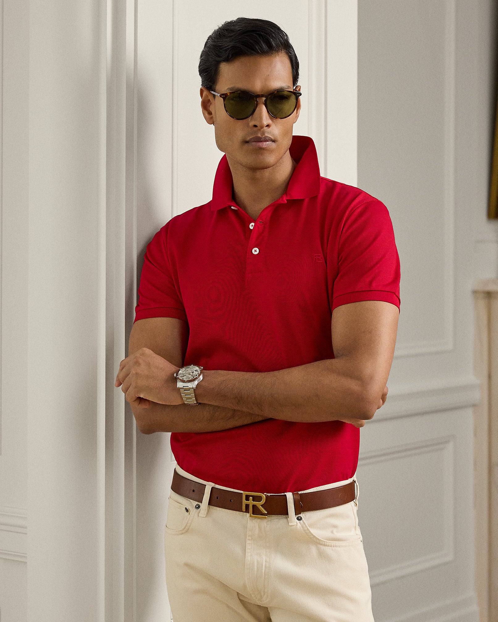 Ralph Lauren Custom Slim Fit Piqué Polo Shirt