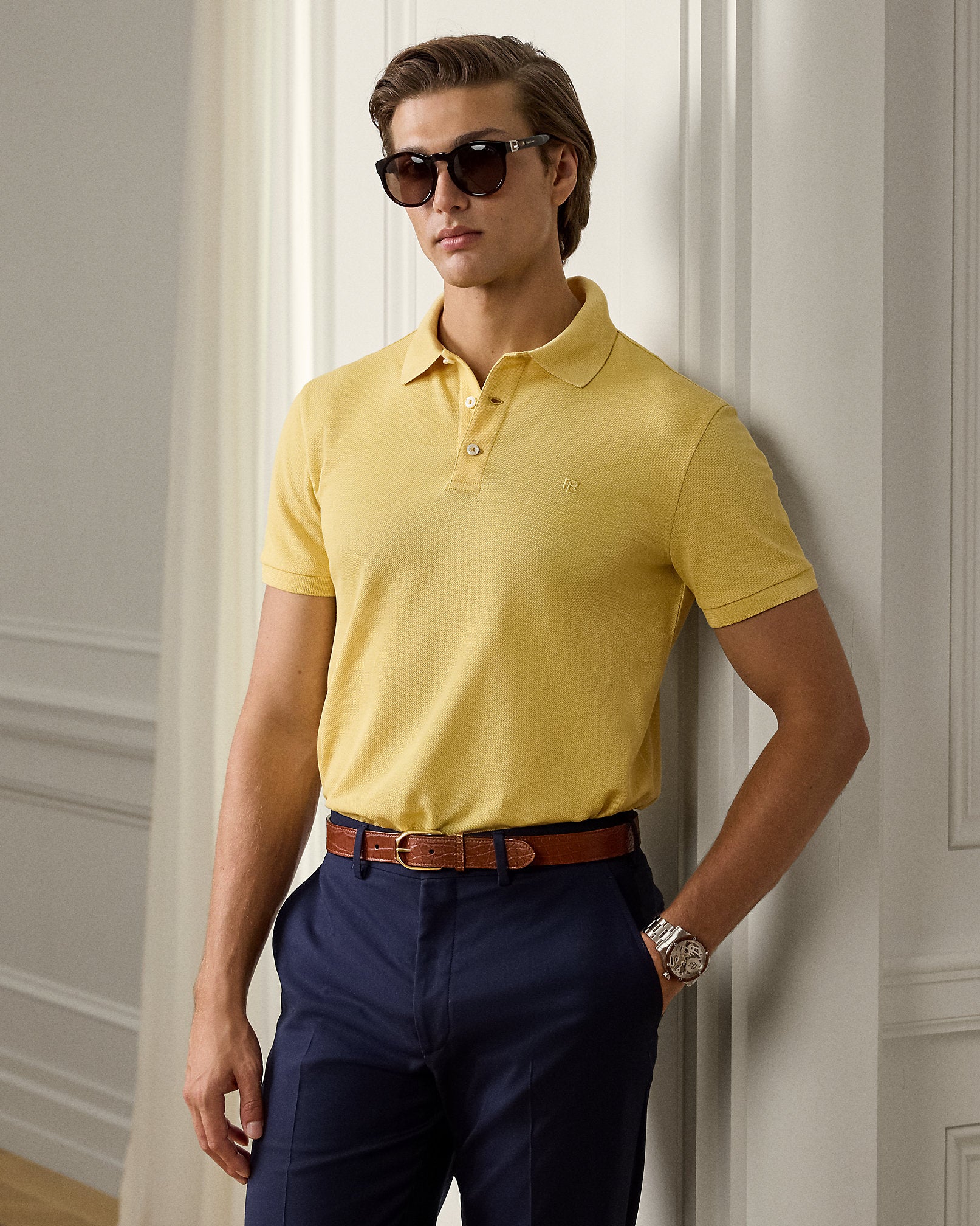 Ralph Lauren Custom Slim Fit Piqué Polo Shirt