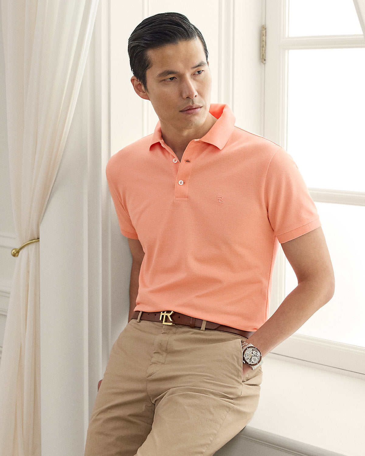 Ralph Lauren Custom Slim Fit Piqué Polo Shirt