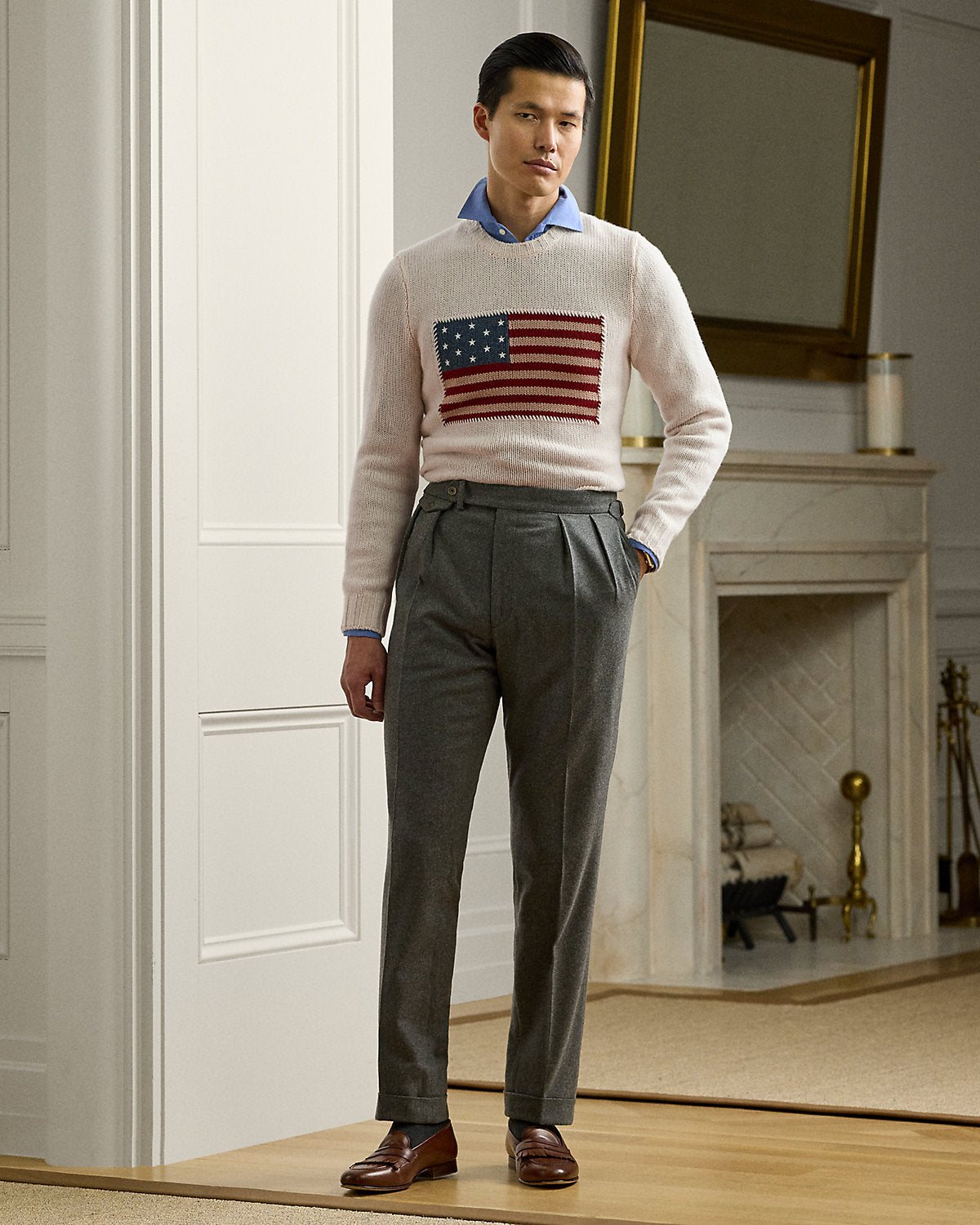 Ralph Lauren Flag Cashmere Crewneck Sweater