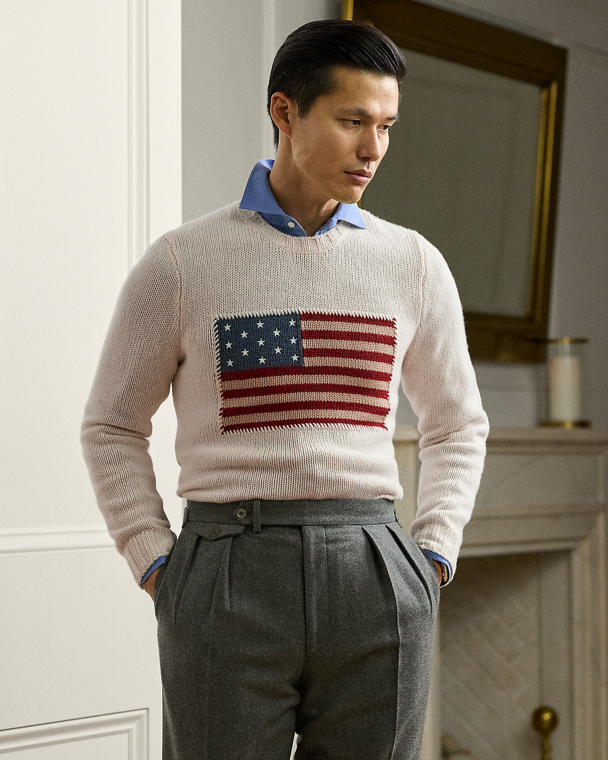 Ralph Lauren Flag Cashmere Crewneck Sweater