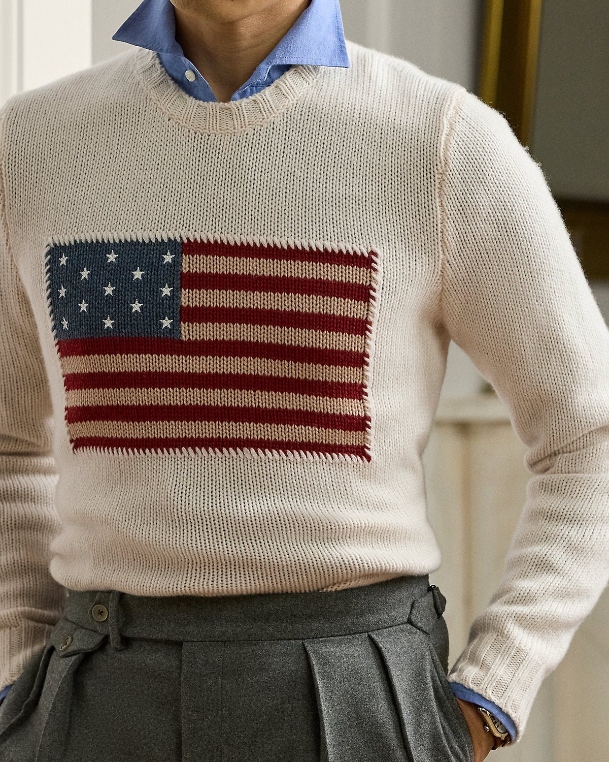 Ralph Lauren Flag Cashmere Crewneck Sweater