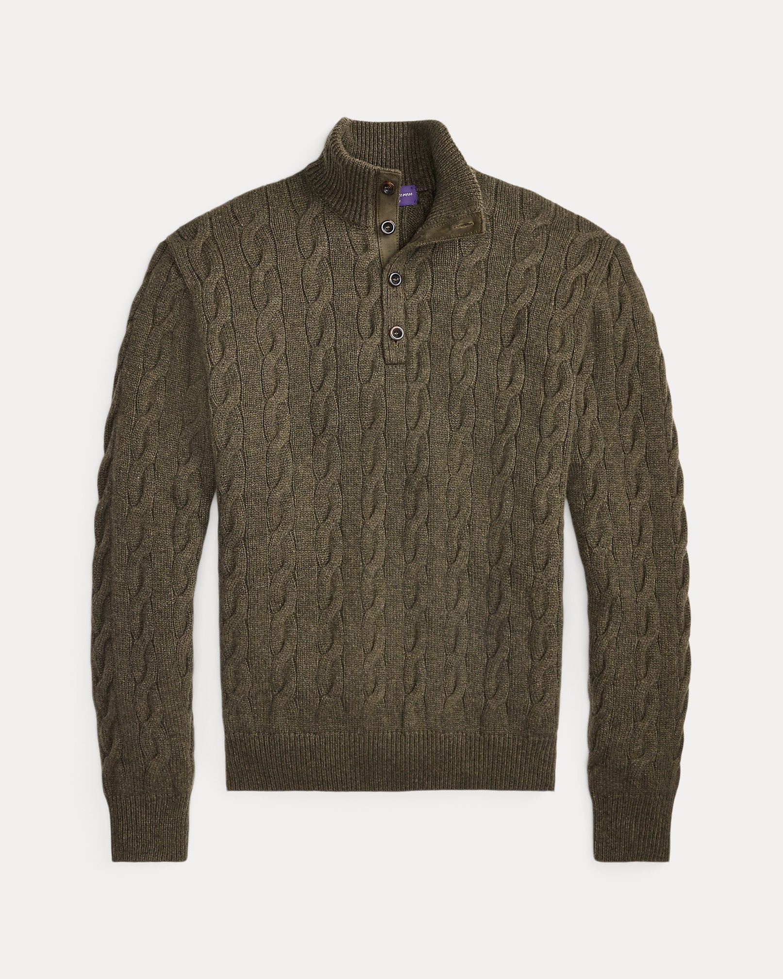 Ralph Lauren CableKnit Cashmere Mockneck Sweater