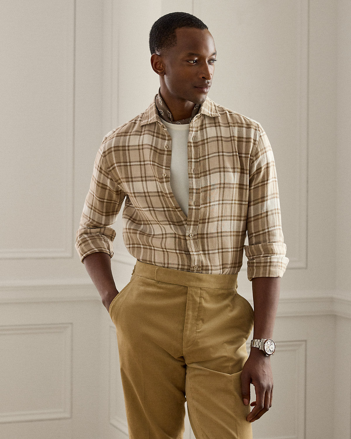 Ralph Lauren Plaid LinenCotton Twill Shirt